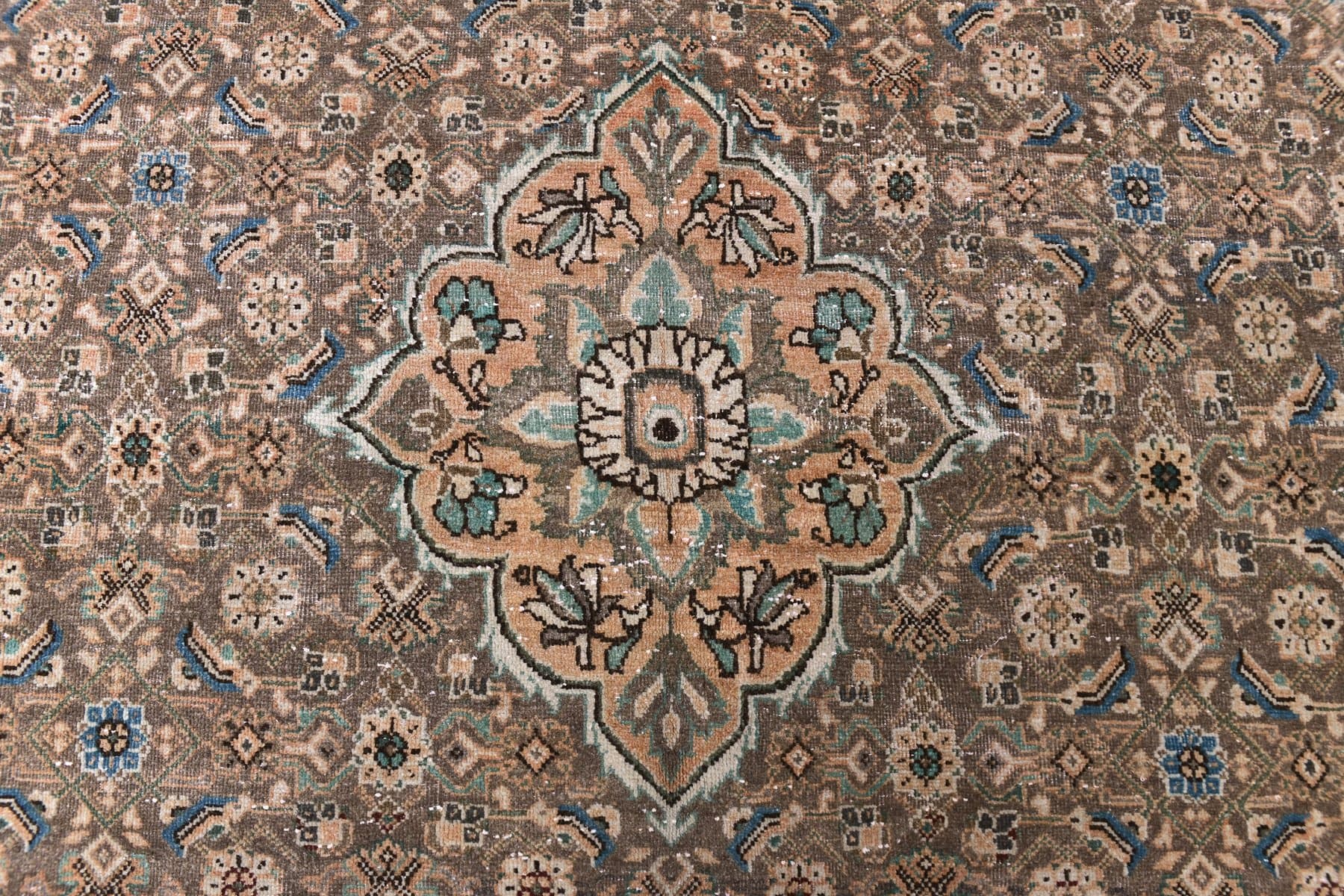 Dywan 389x296 cm, beżowy, brązowy, wełna, Turcja, lata 60. - 218647