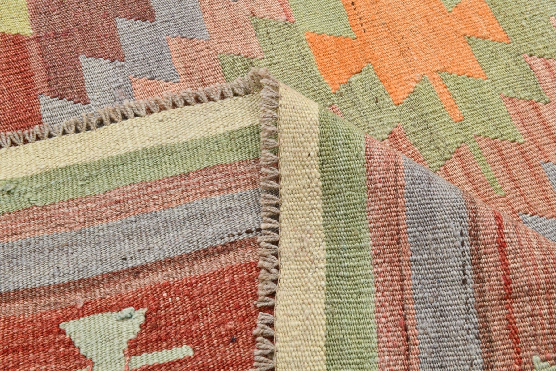 Kilim 163x295 cm, czerwony, beżowy, wełna, Turcja, lata 60. - 218578