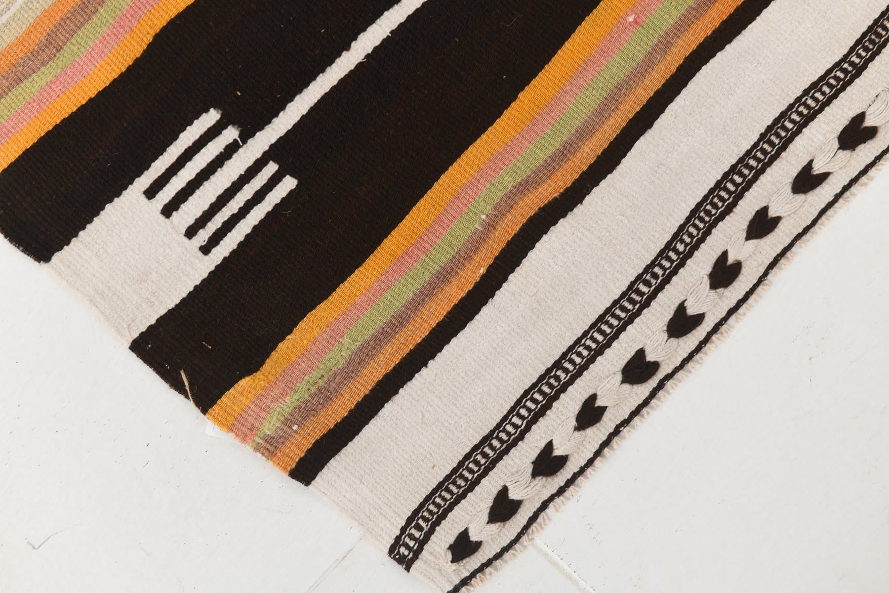 Chodnik 90x496 cm, beżowy, wełna, Turcja, lata 60. - 218567