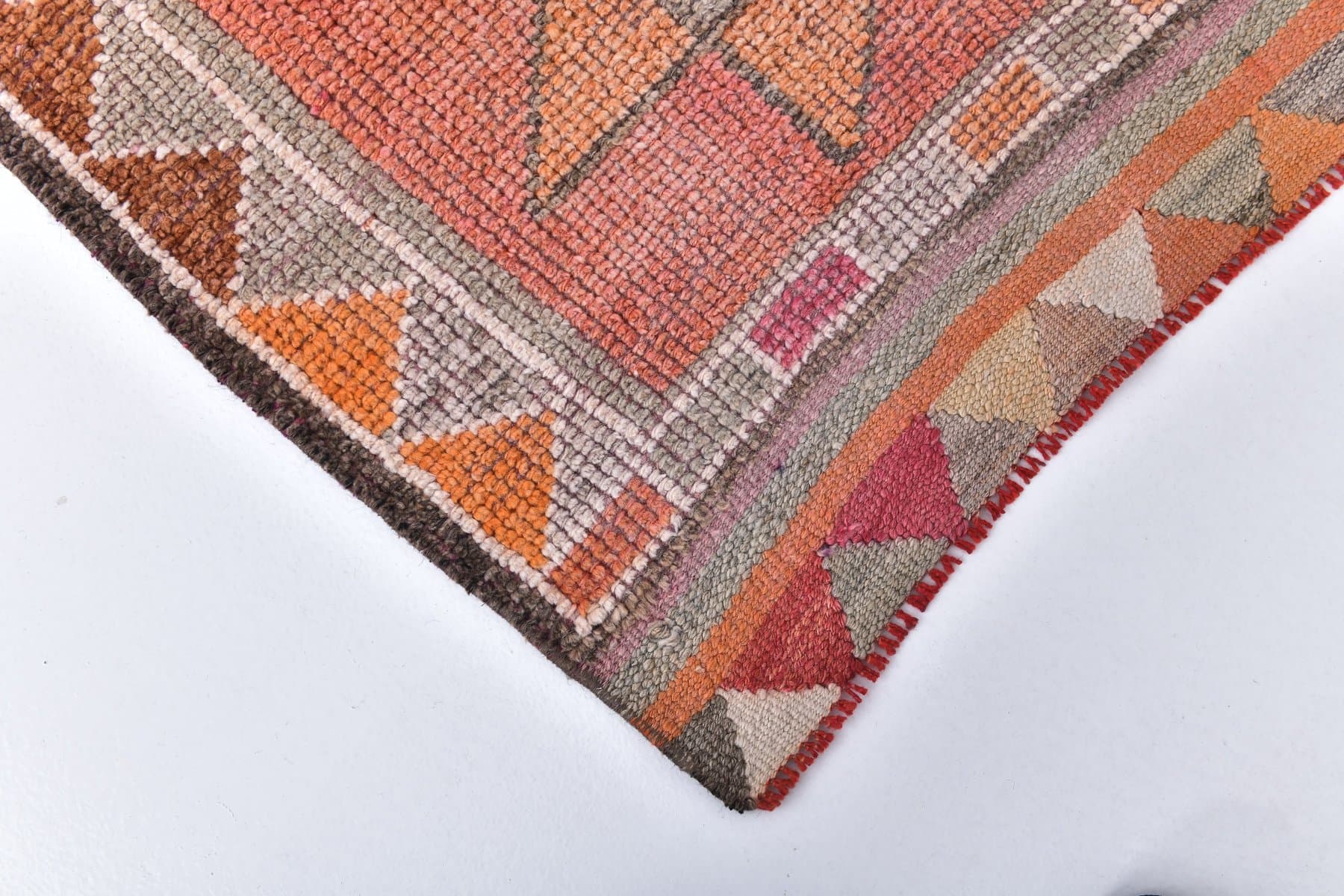 Chodnik 93x310 cm, czerwony, wełna, lata 70. - 218425