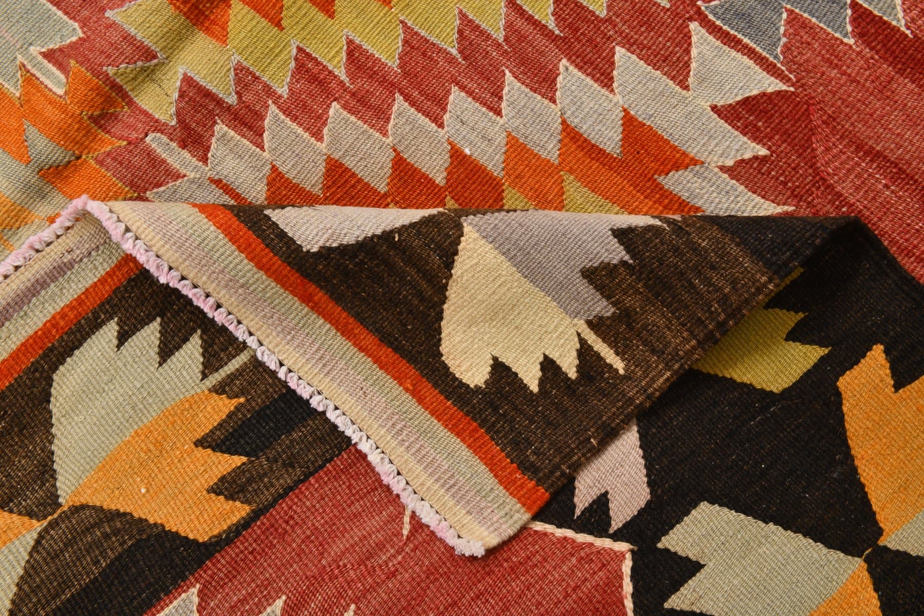 Kilim 164x274 cm, czerwony, wełna, Turcja, lata 70. - 218409