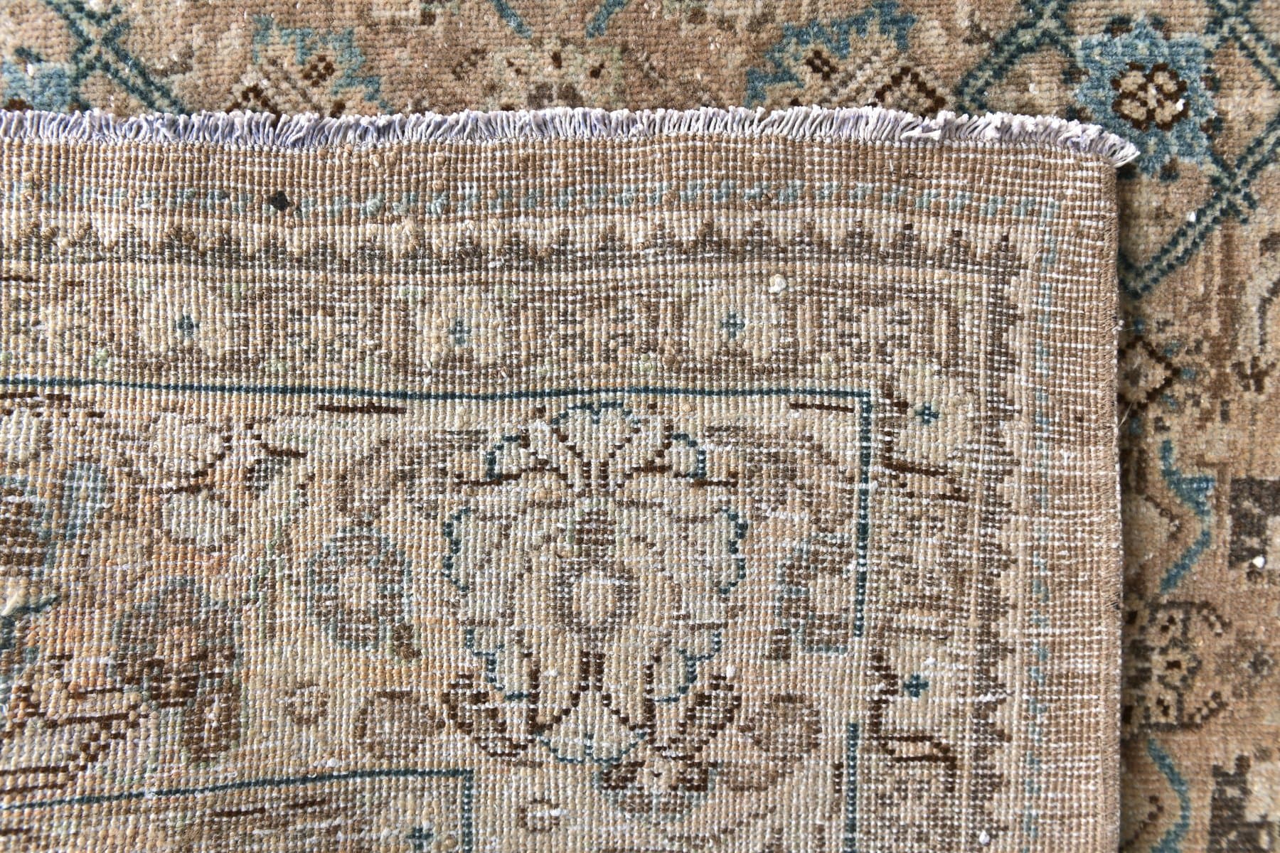 Dywan 382x278 cm, beżowy, zielony, wełna, lata 60. - 218360