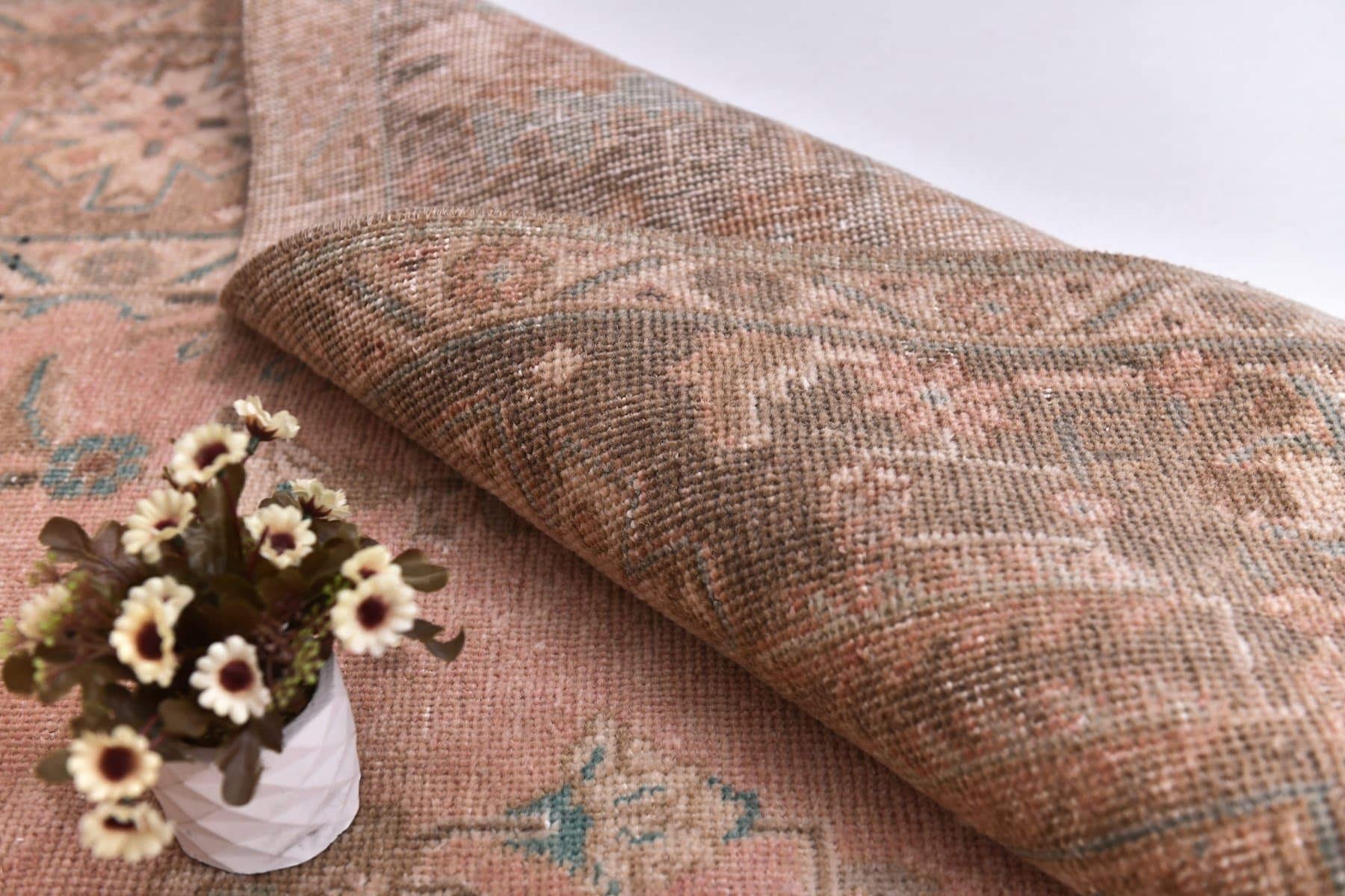 Dywan 387x293 cm, różowy, wełna, lata 60. - 219672