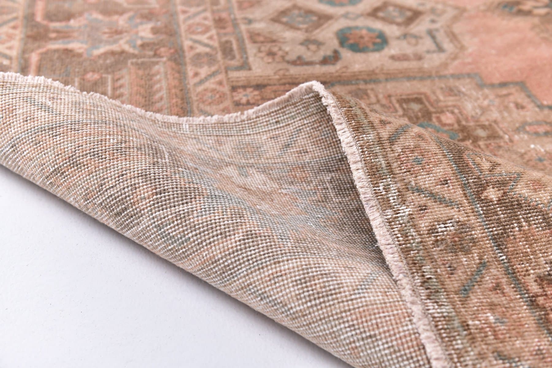 Dywan 387x293 cm, różowy, wełna, lata 60. - 219681