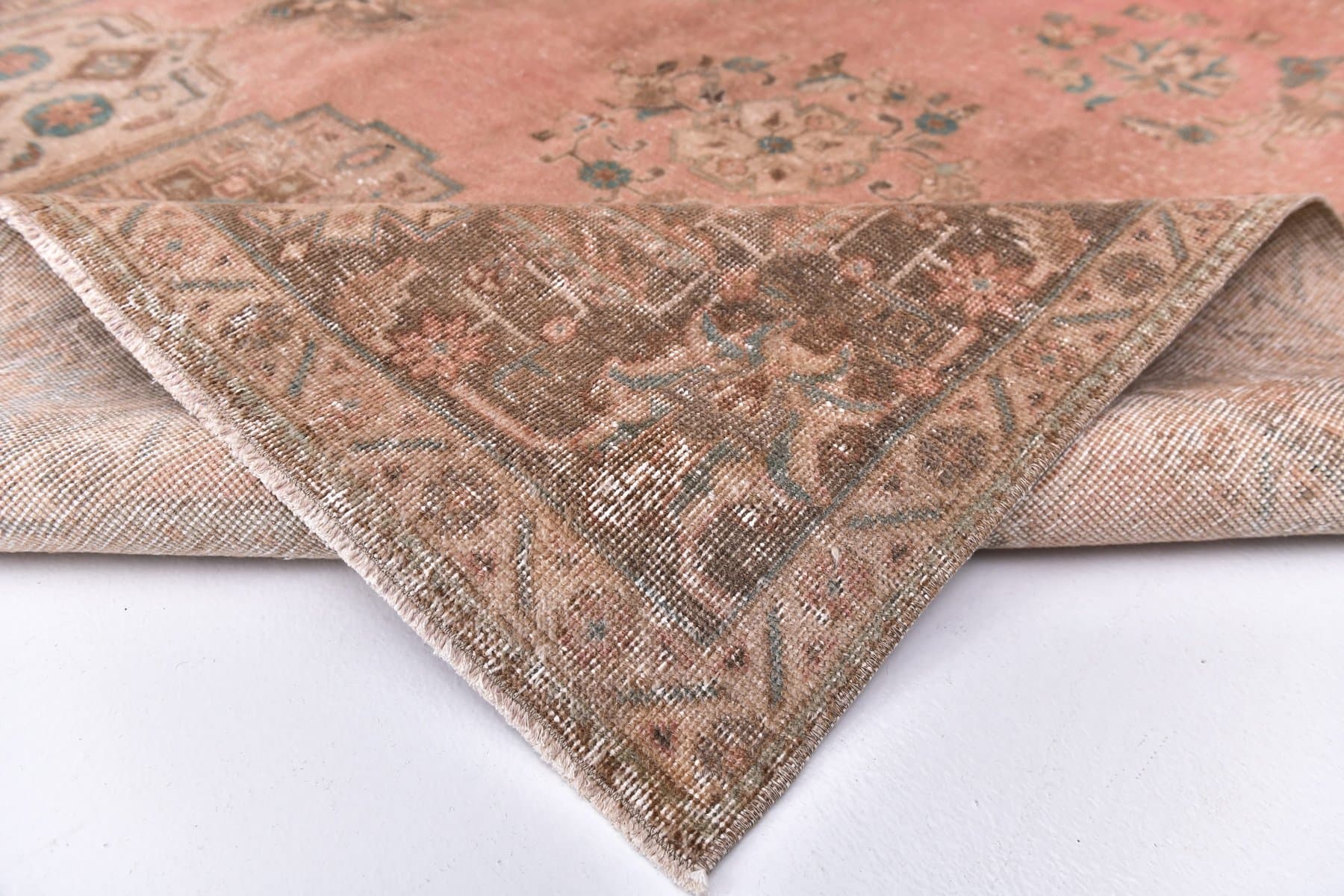 Dywan 387x293 cm, różowy, wełna, lata 60. - 219680