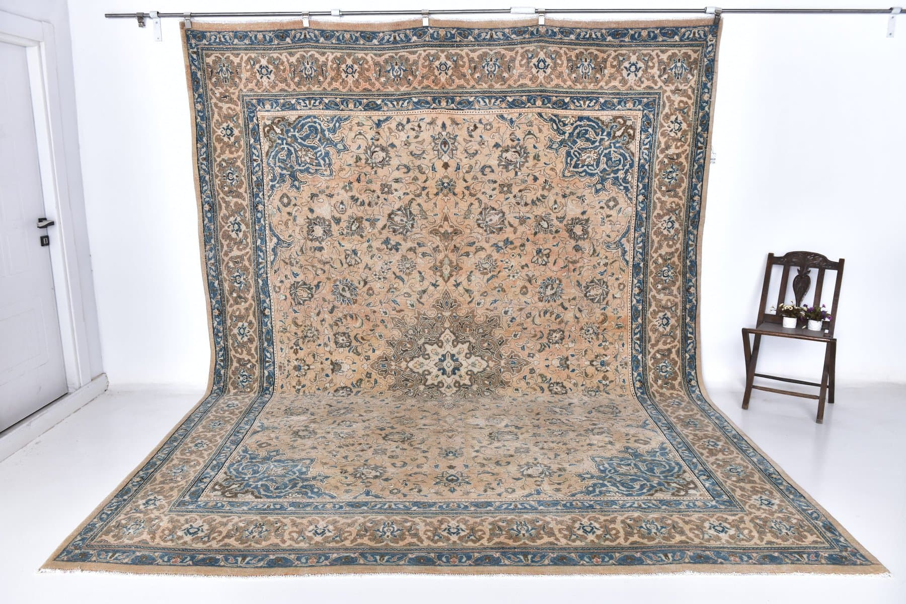 Dywan 391x298 cm, beżowy, wełna, lata 60. - 219670