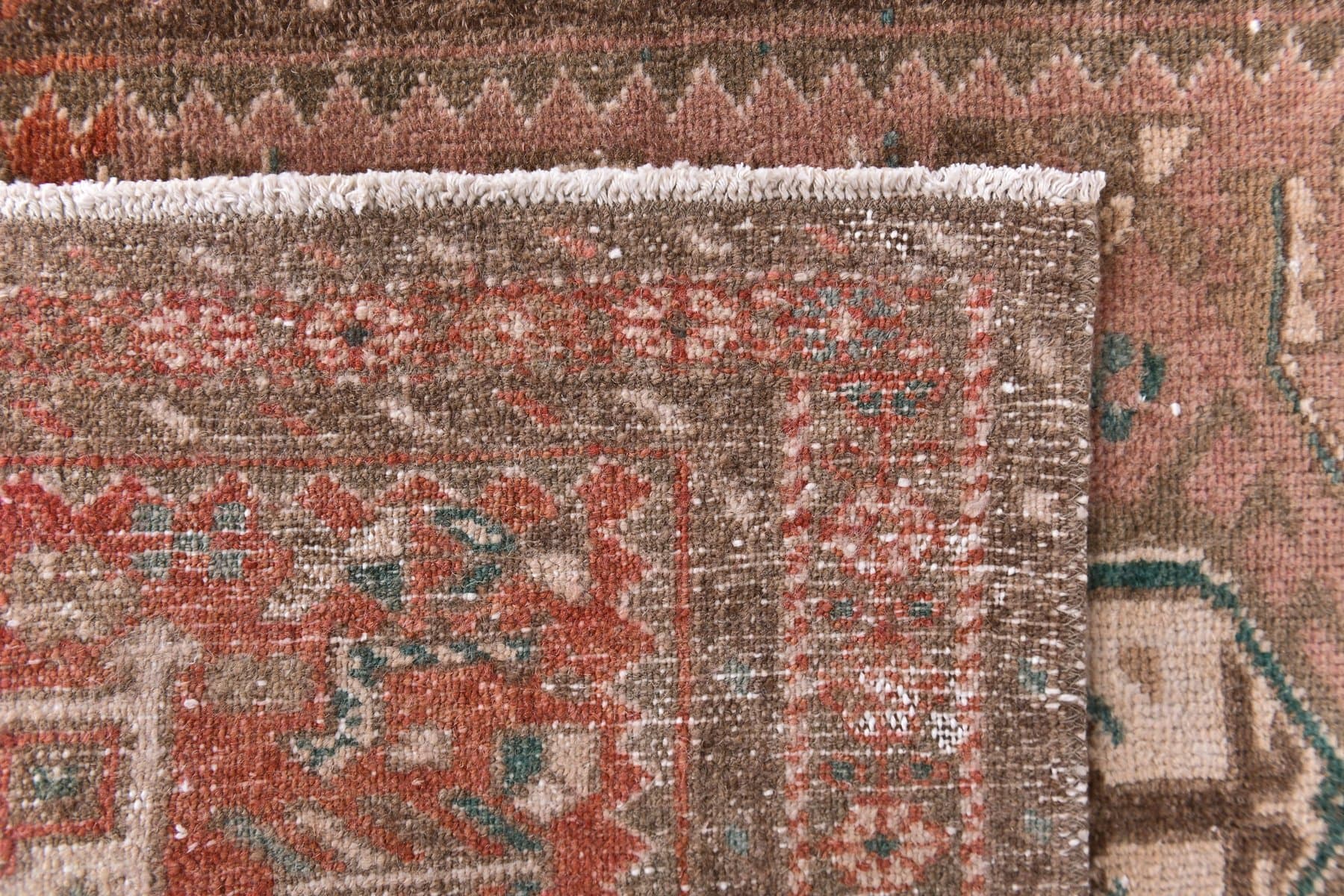 Chodnik 77x420 cm, brązowy, wełna, lata 60. - 218305