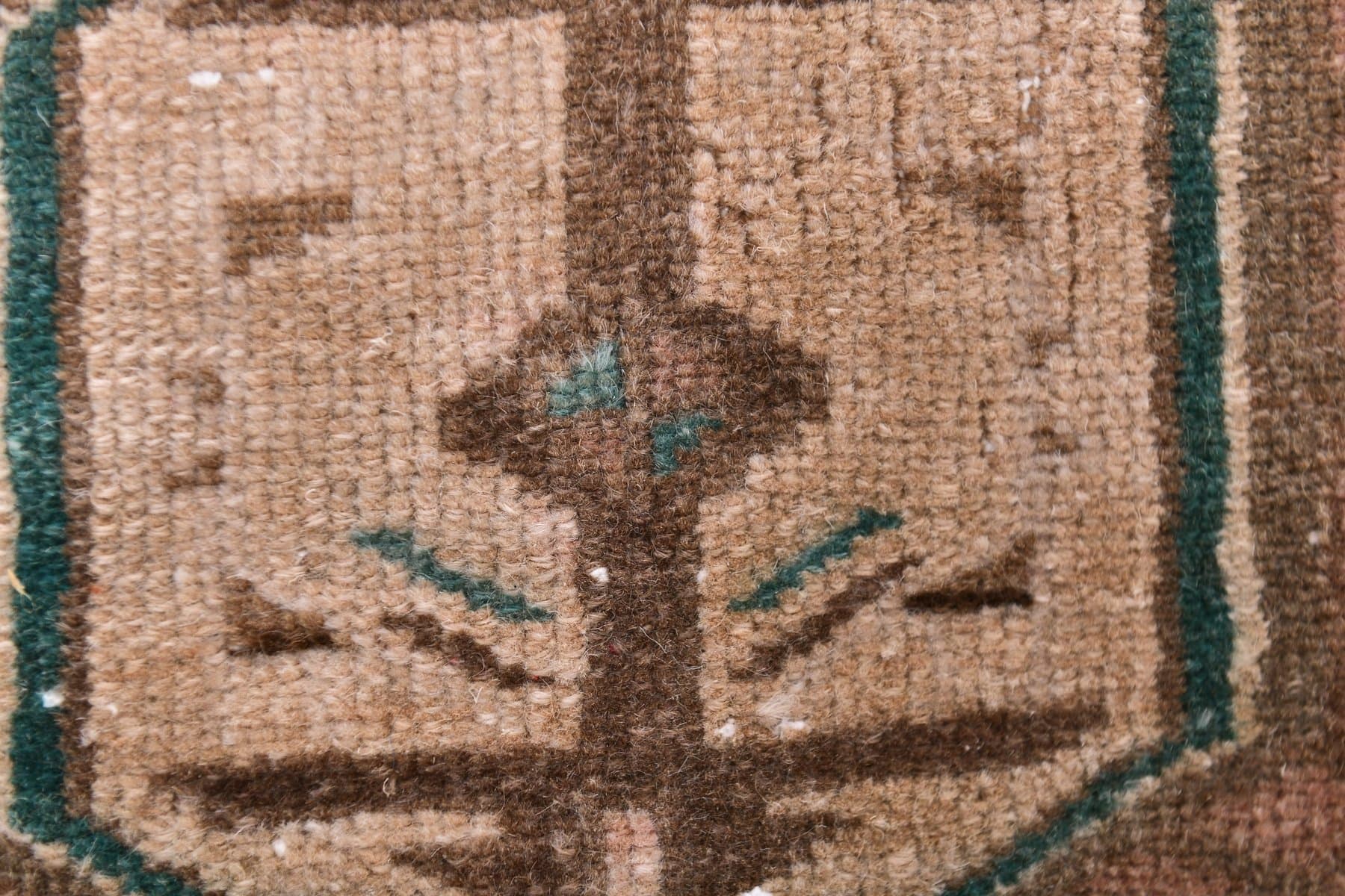 Chodnik 77x420 cm, brązowy, wełna, lata 60. - 218301