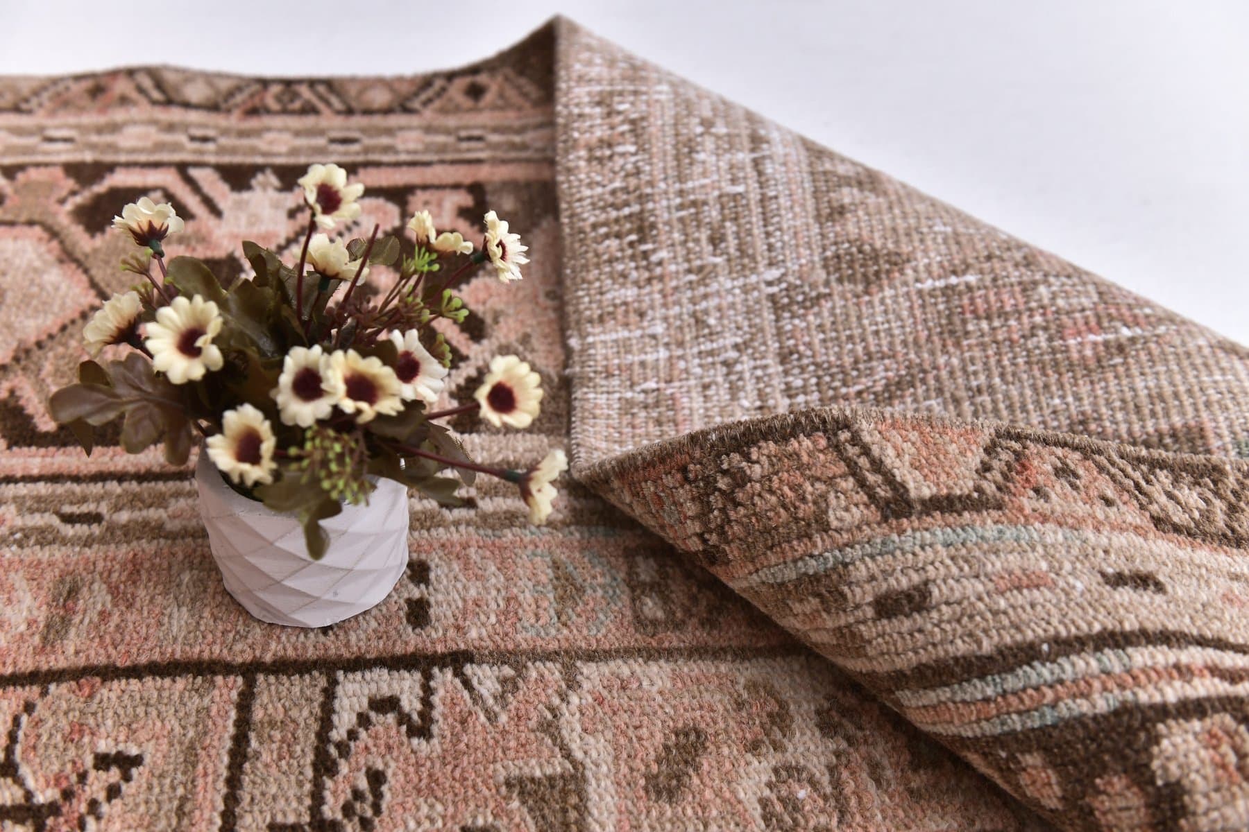 Dywan 381x242 cm, brązowy, wełna, lata 70. - 218283