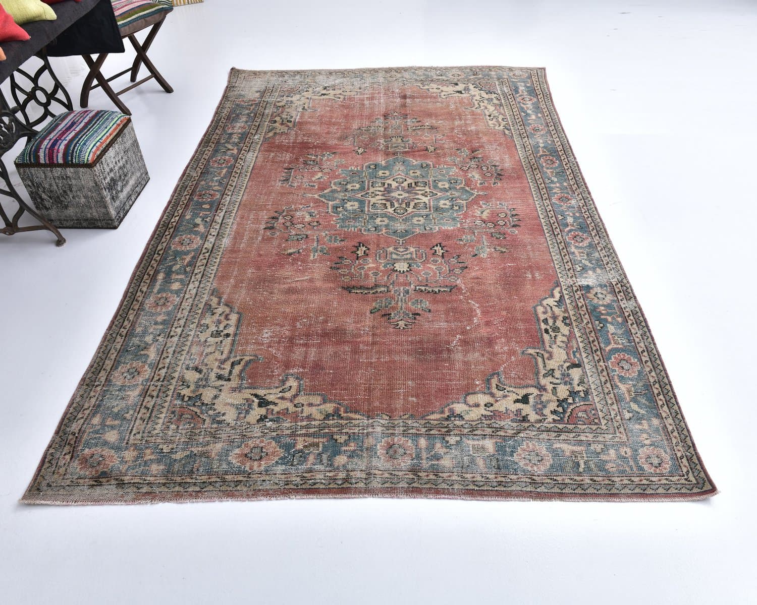 Dywan 333x211 cm, czerwony, wełna, Turcja, lata 70. - 218253