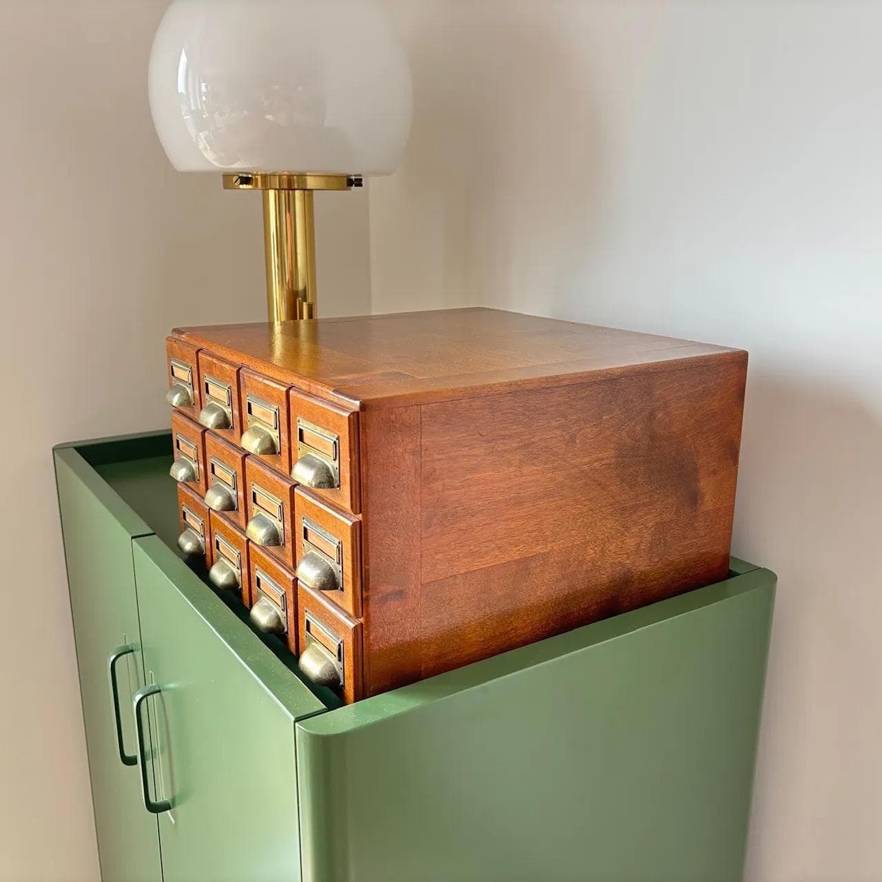 Organizer, sklejka brązowa, Niemcy, lata 50. - 15745