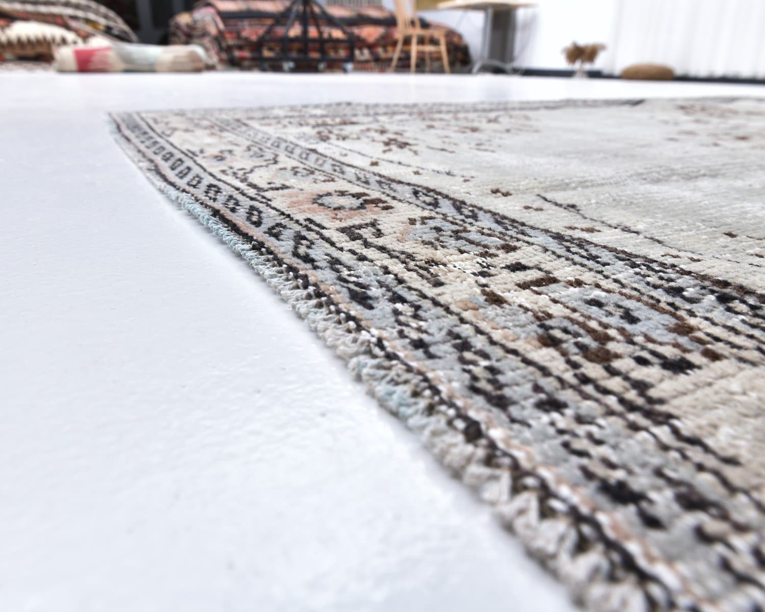 Dywan 235x166 cm, szary, wełna, Turcja, lata 70. - 218164