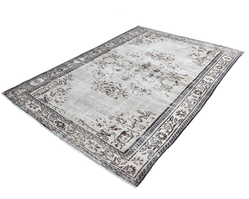 Dywan 235x166 cm, szary, wełna, Turcja, lata 70.