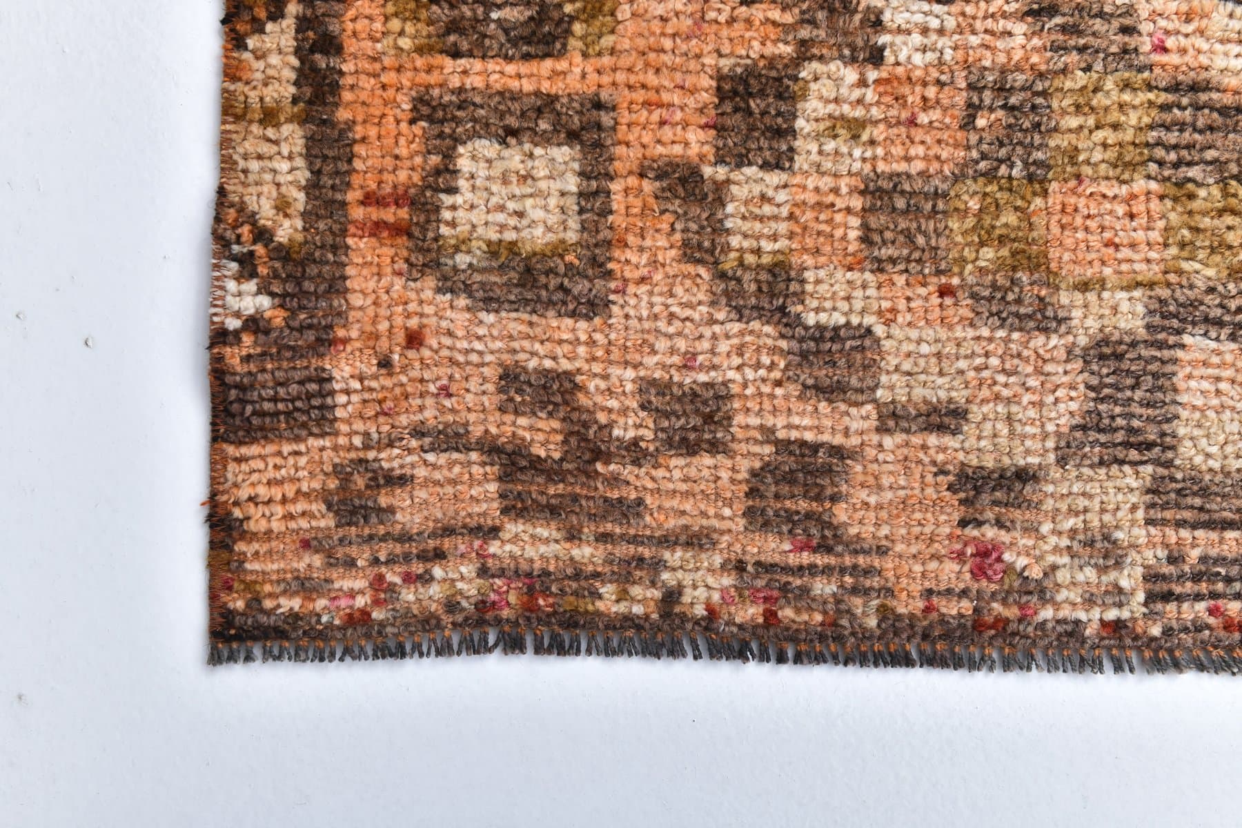 Chodnik 85x280 cm, czerwony, wełna, lata 70. - 218146