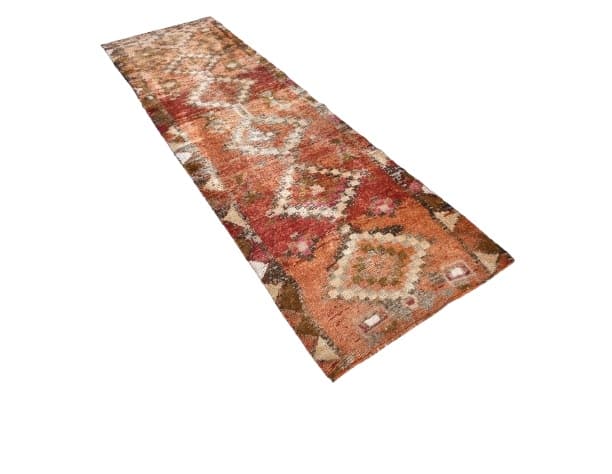 Chodnik 85x280 cm, czerwony, wełna, lata 70.