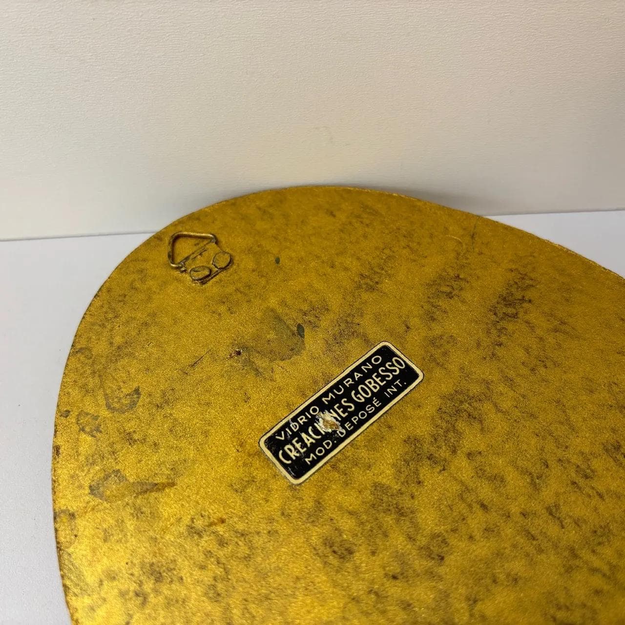 Mirror, Murano glass, golden brass, Italy, 1960s. - 15732