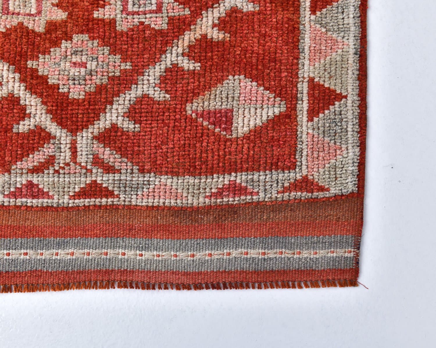 Chodnik 85x400 cm, czerwony, wełna, lata 70. - 218110