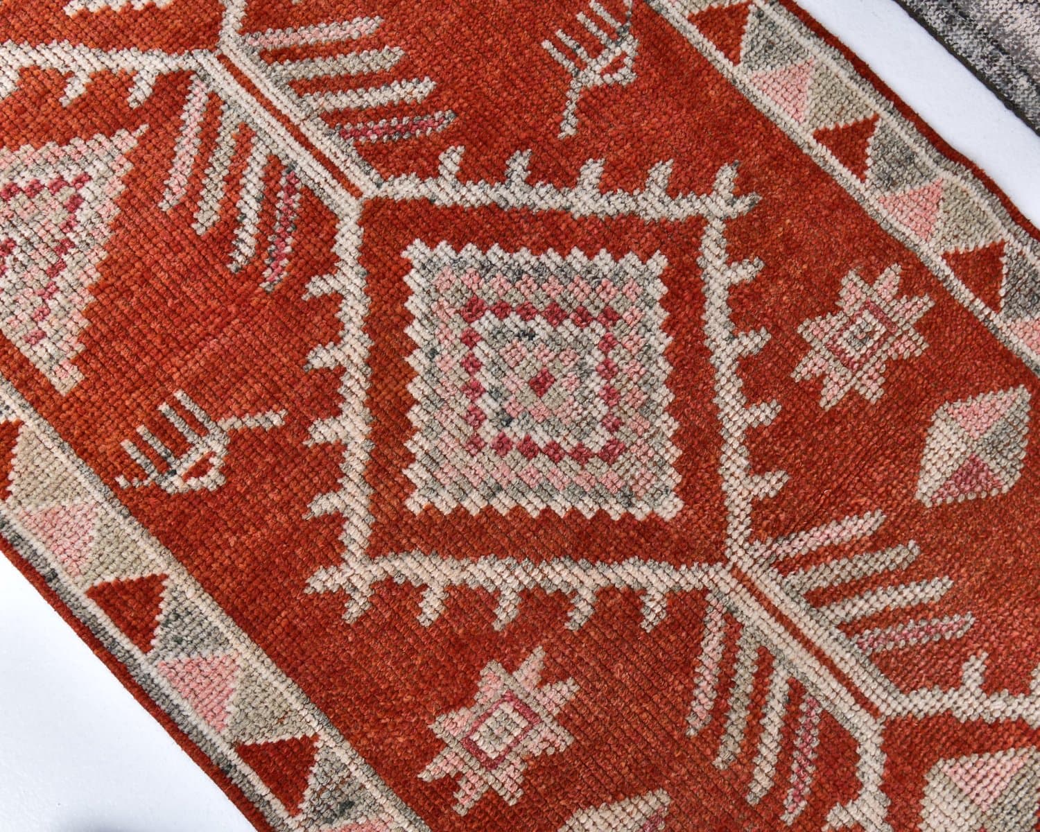 Chodnik 85x400 cm, czerwony, wełna, lata 70. - 218106