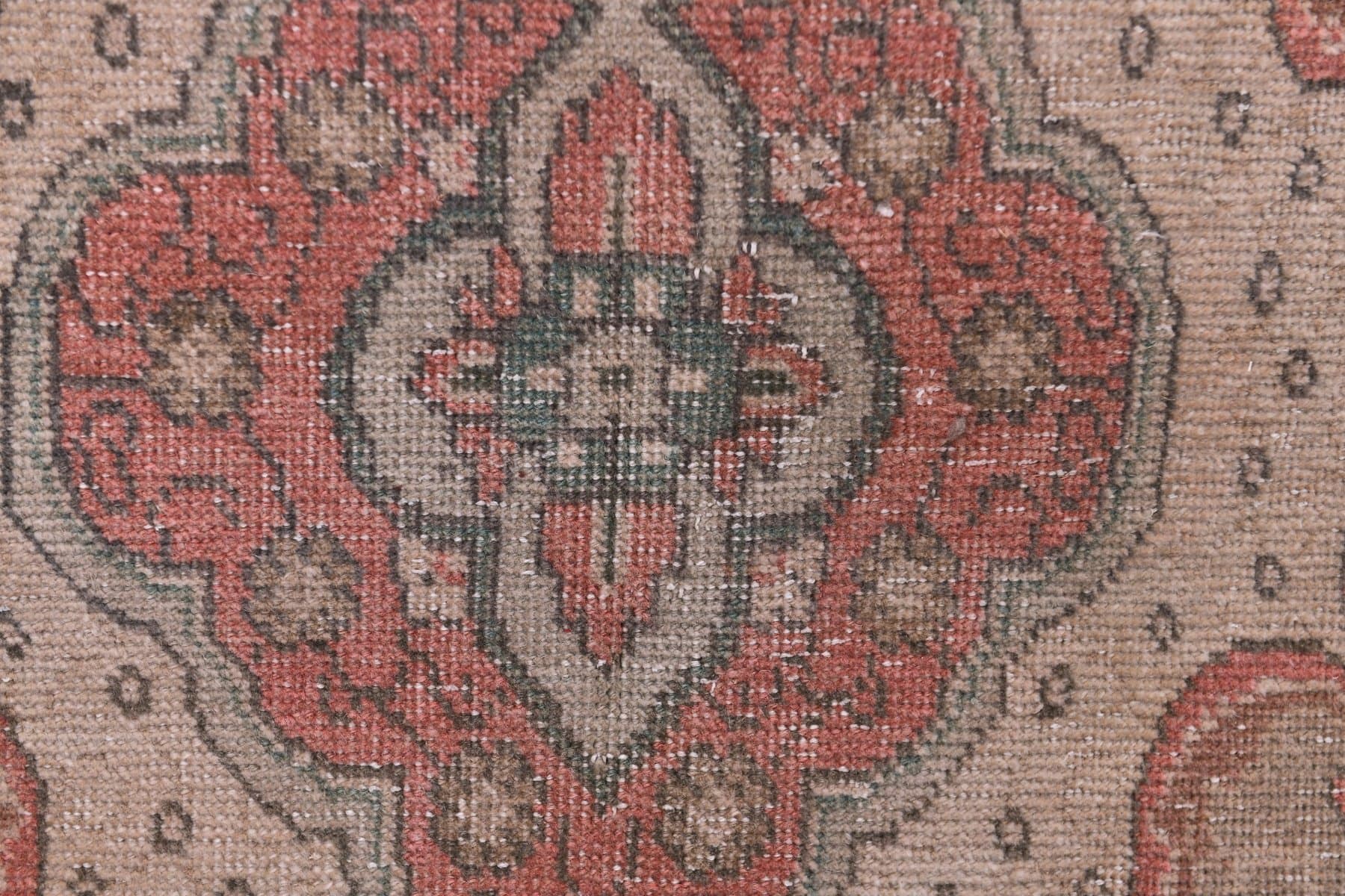 Dywan 383x294 cm, czerwony, beżowy, wełna, lata 60. - 218049