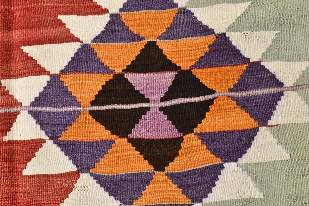 Kilim 285x114 cm, czerwony, wełna, lata 70. - 218037