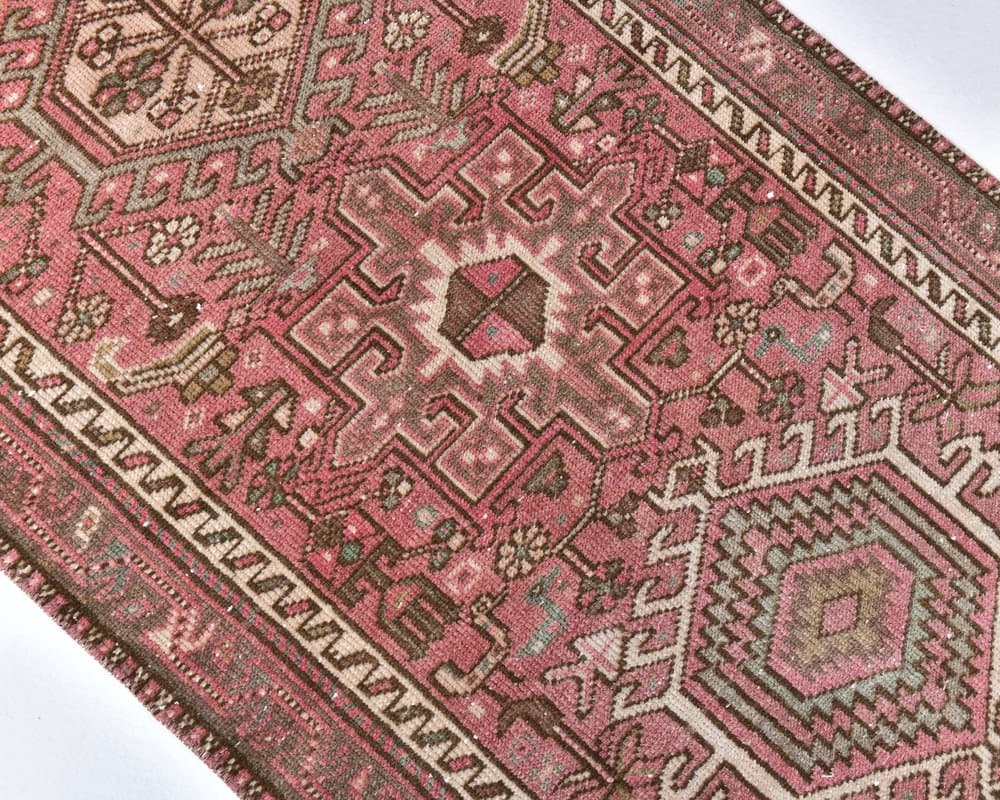 Chodnik 77x395 cm, brązowy, wełna, lata 70. - 217967