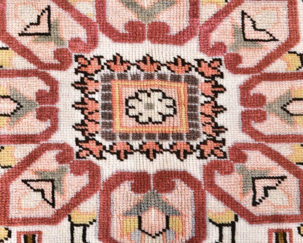 Dywan 386x290 cm, terakota, kremowy, wełna, lata 70. - 217955