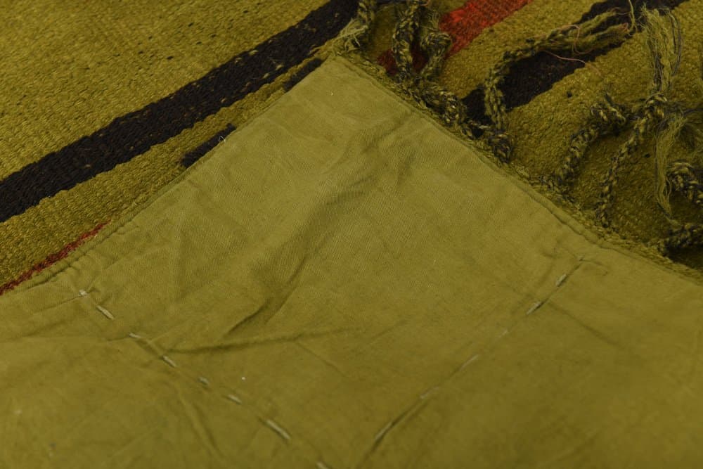 Kilim 246x200 cm, zielony, konopie, lata 70. - 217909