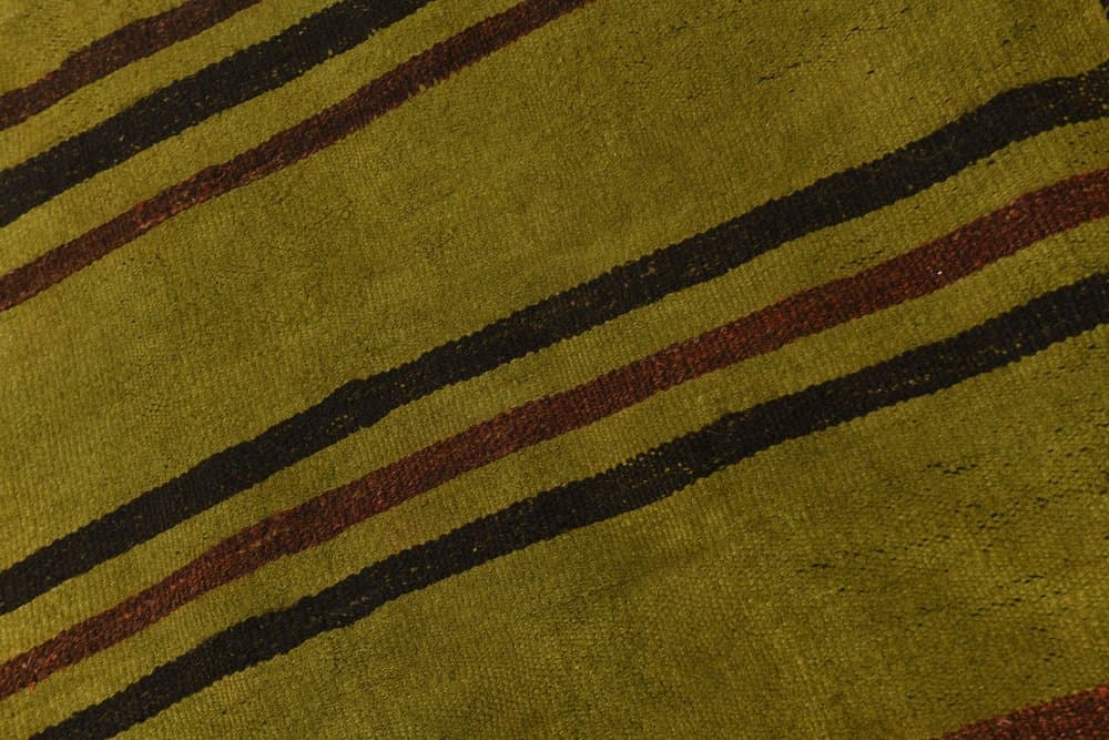 Kilim 246x200 cm, zielony, konopie, lata 70. - 217904