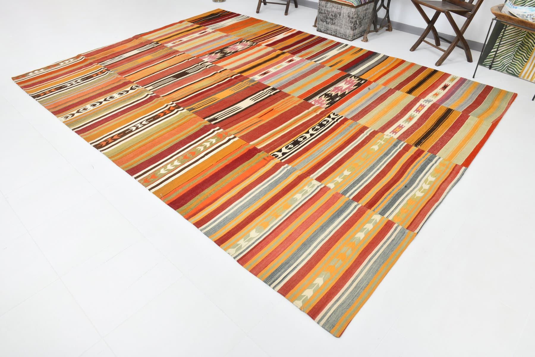 Dywan 360x260 cm, czerwony, wełna, Turcja, lata 70. - 217869