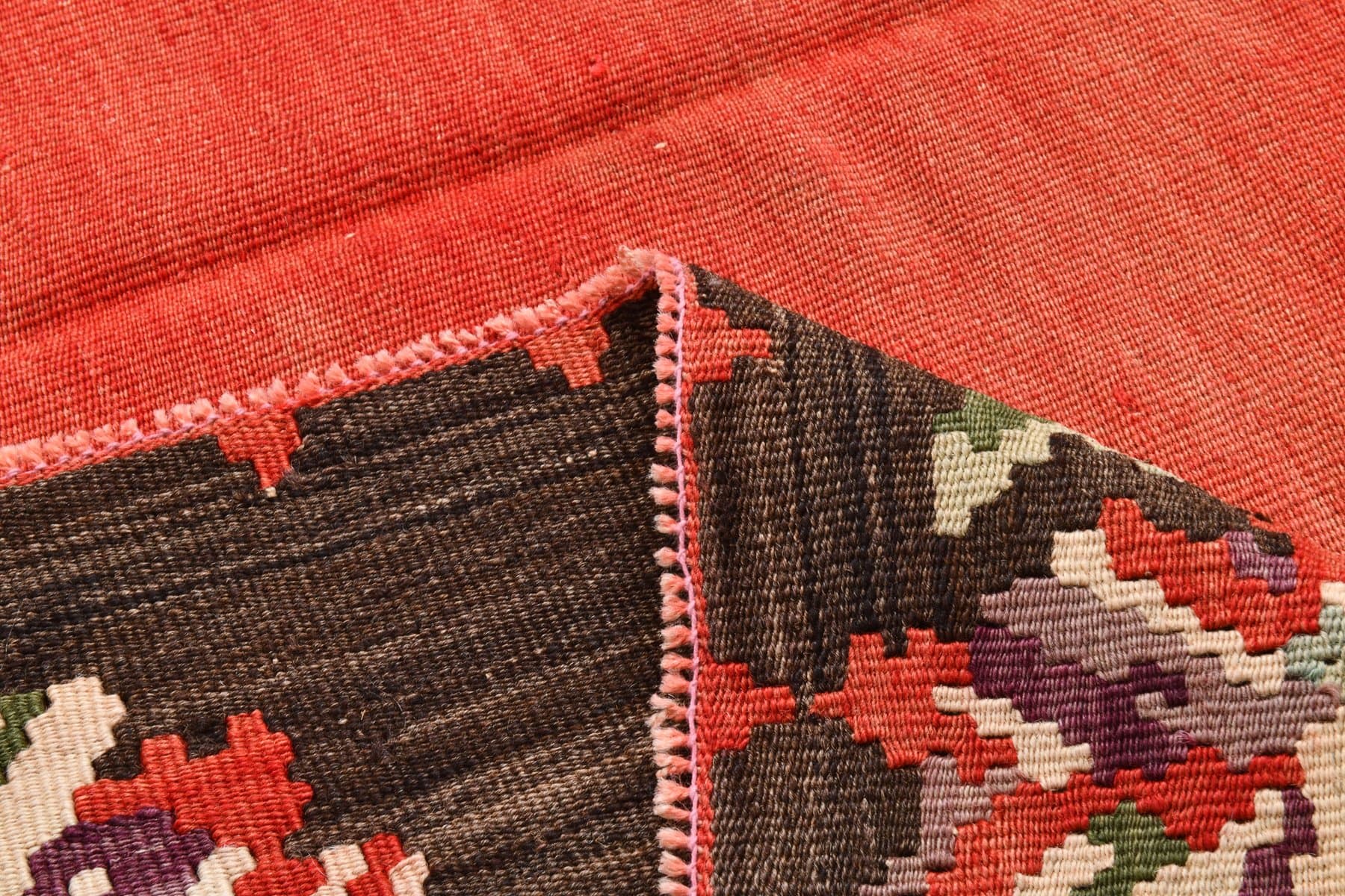 Kilim 334x244 cm, czerwony, wełna, Turcja, lata 70. - 217861