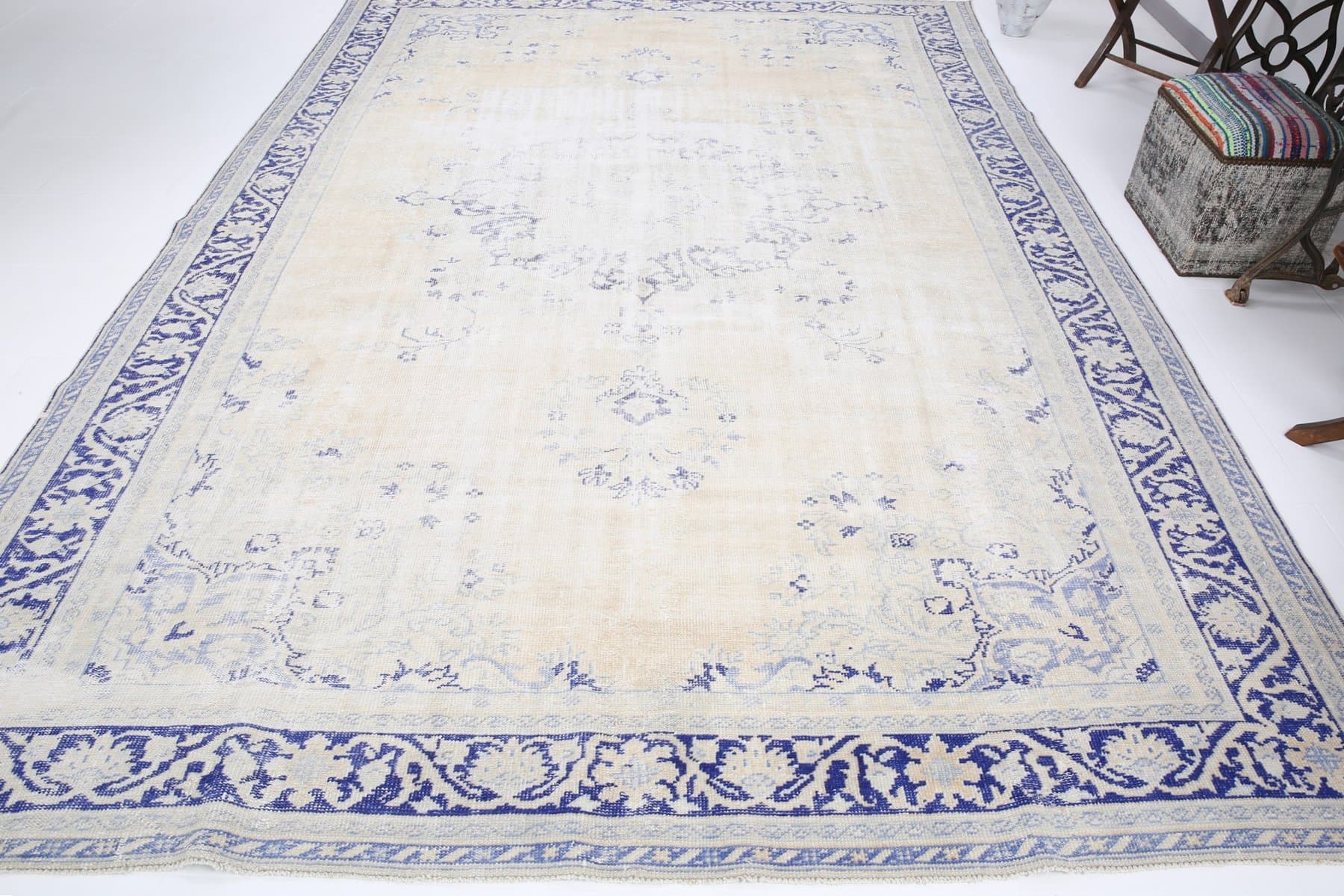 Dywan 388x263 cm, beżowy, wełna, Turcja, lata 70. - 217791