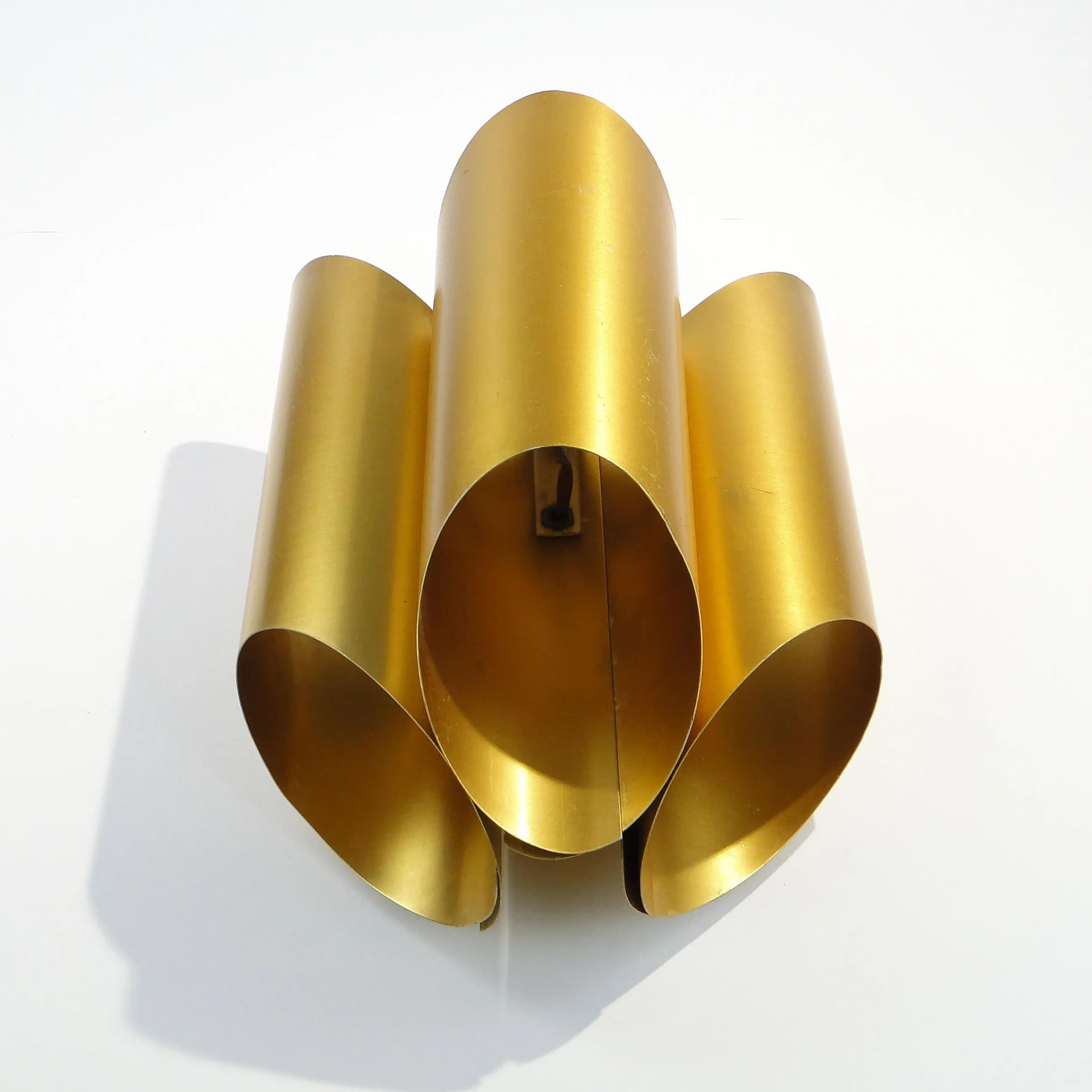 Wall sconce, golden aluminum, Poland, 1970s - 15787