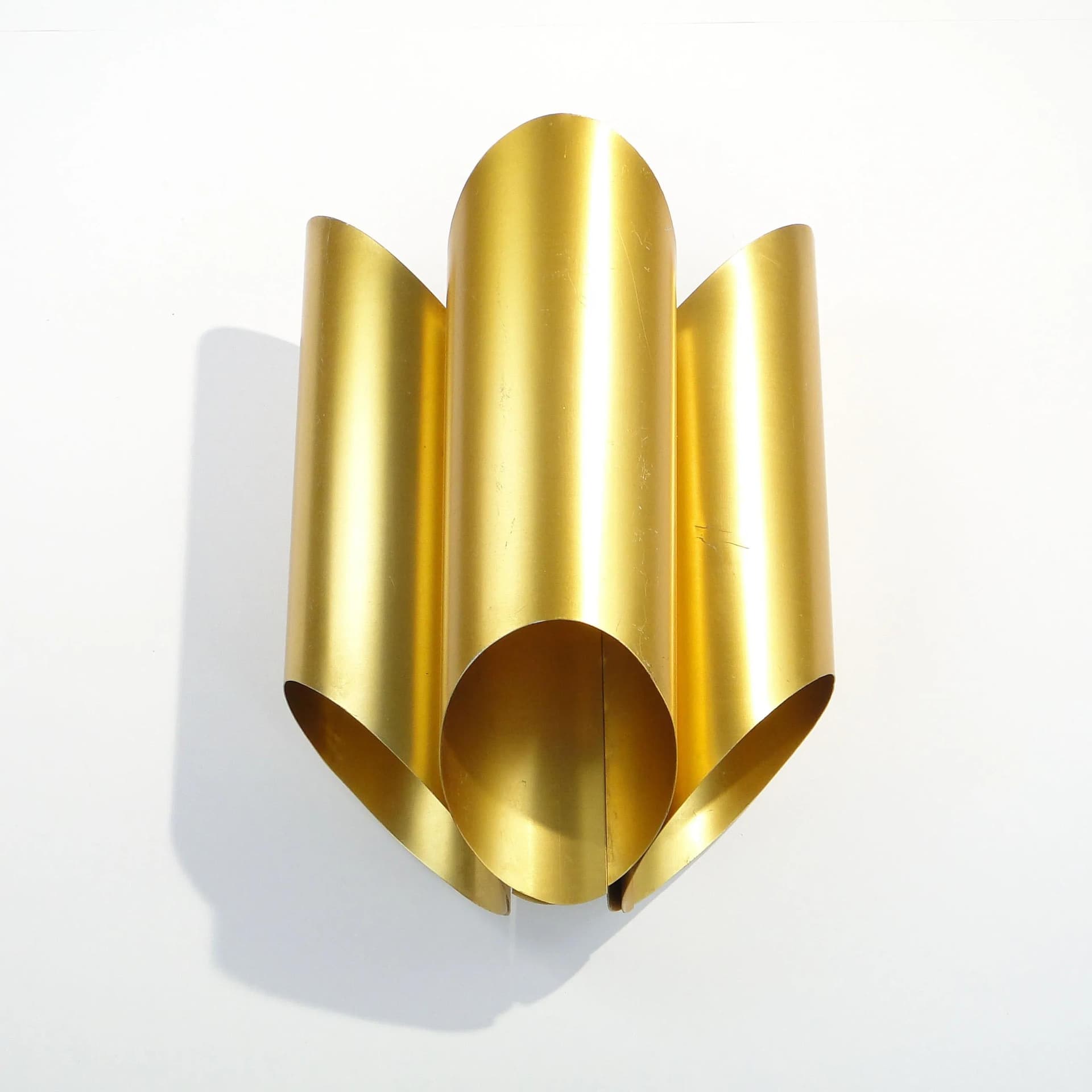 Wall sconce, golden aluminum, Poland, 1970s - 15786