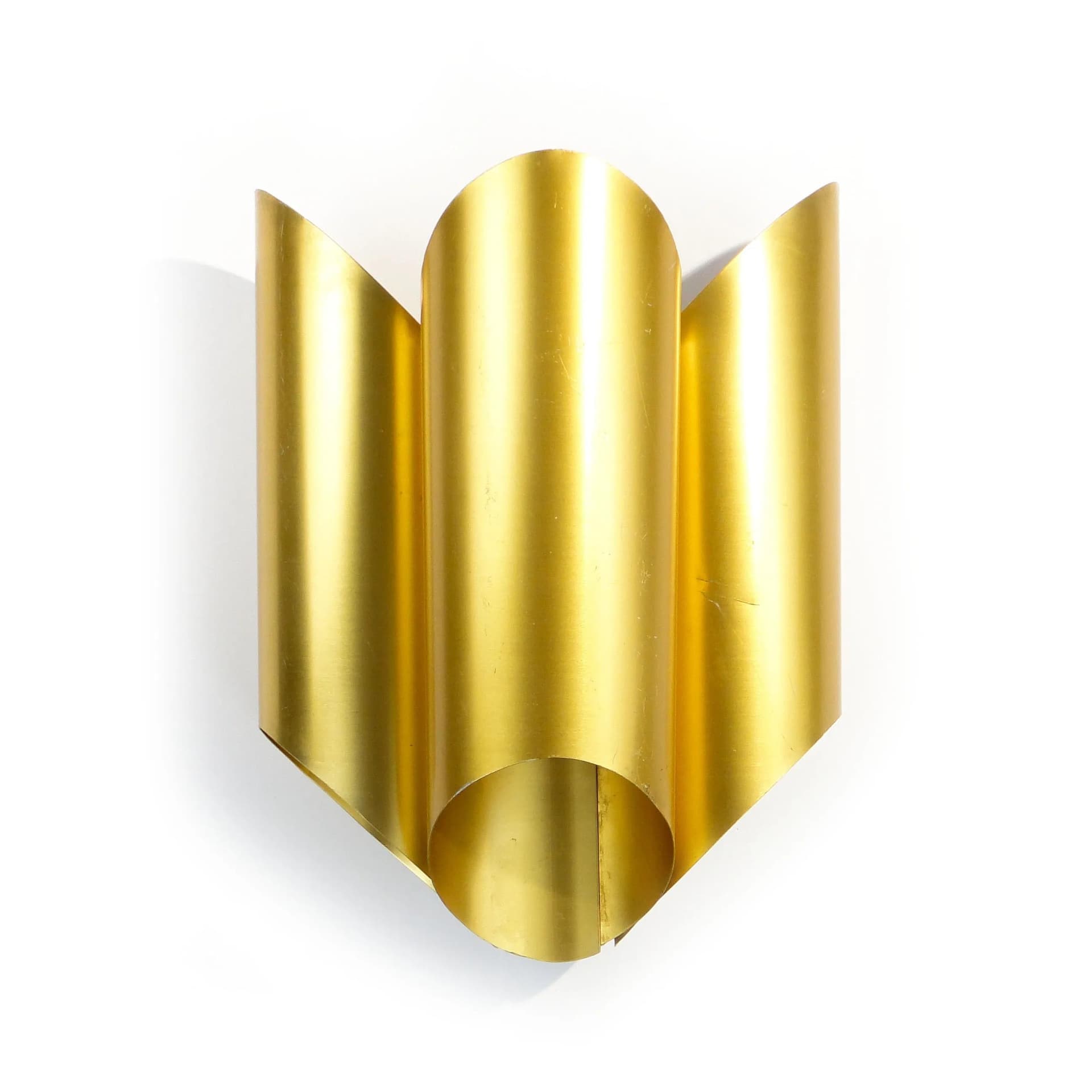 Wall sconce, golden aluminum, Poland, 1970s - 15785