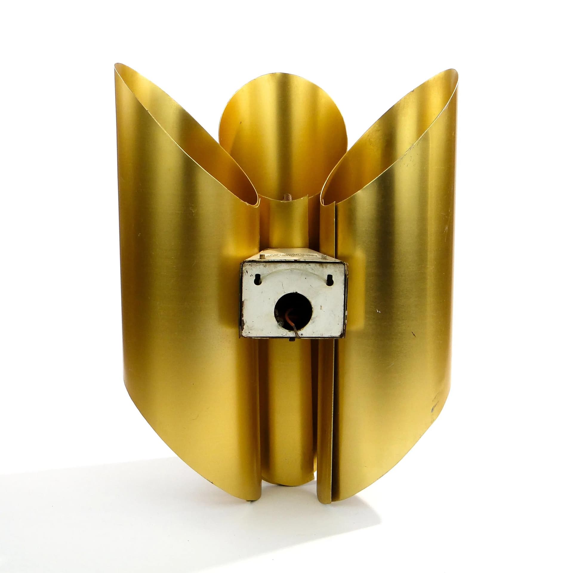 Wall sconce, golden aluminum, Poland, 1970s - 15792