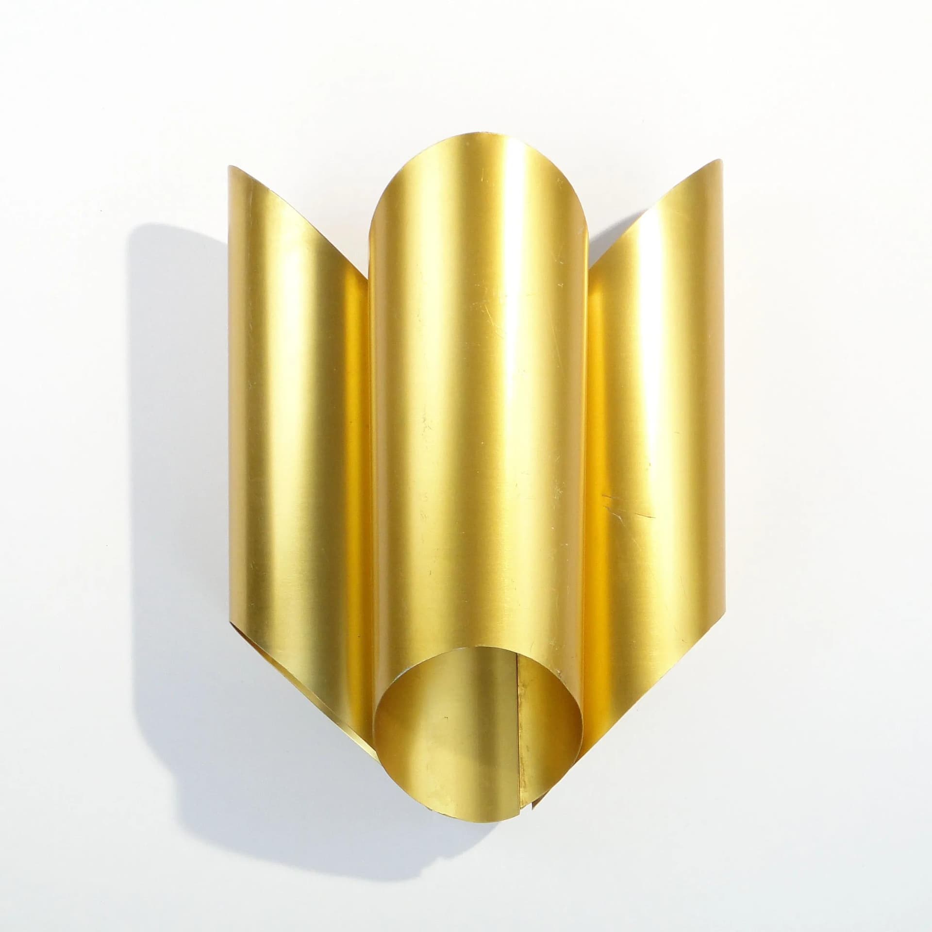 Wall sconce, golden aluminum, Poland, 1970s - 15784