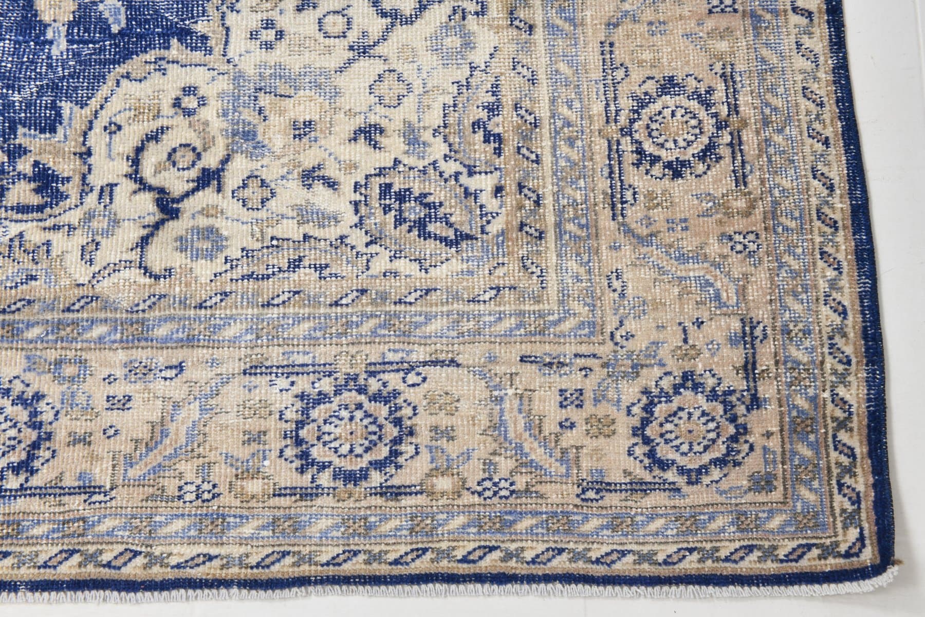 Dywan 332x250 cm, niebieski, wełna, lata 70. - 217682