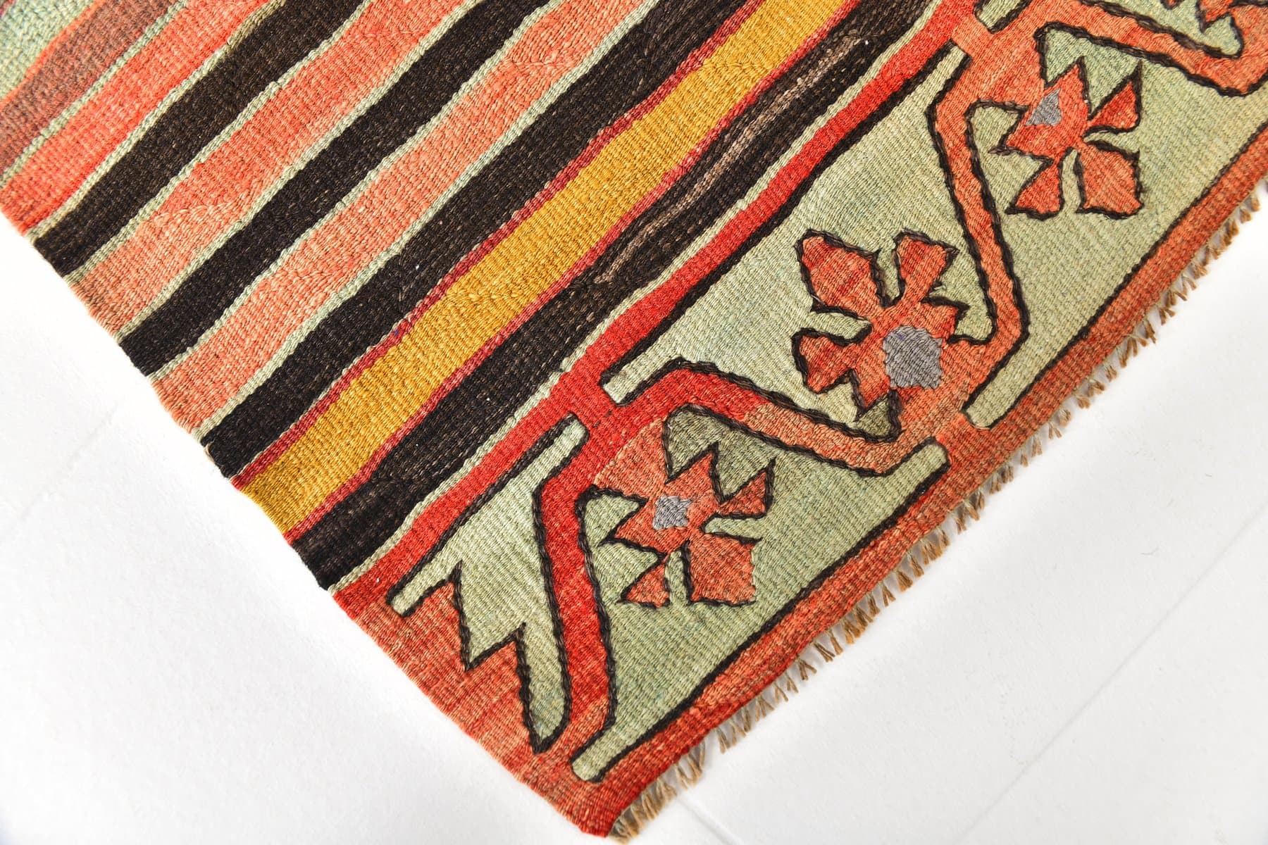 Kilim 161x291 cm, czerwony, wełna, Turcja, lata 70. - 217636