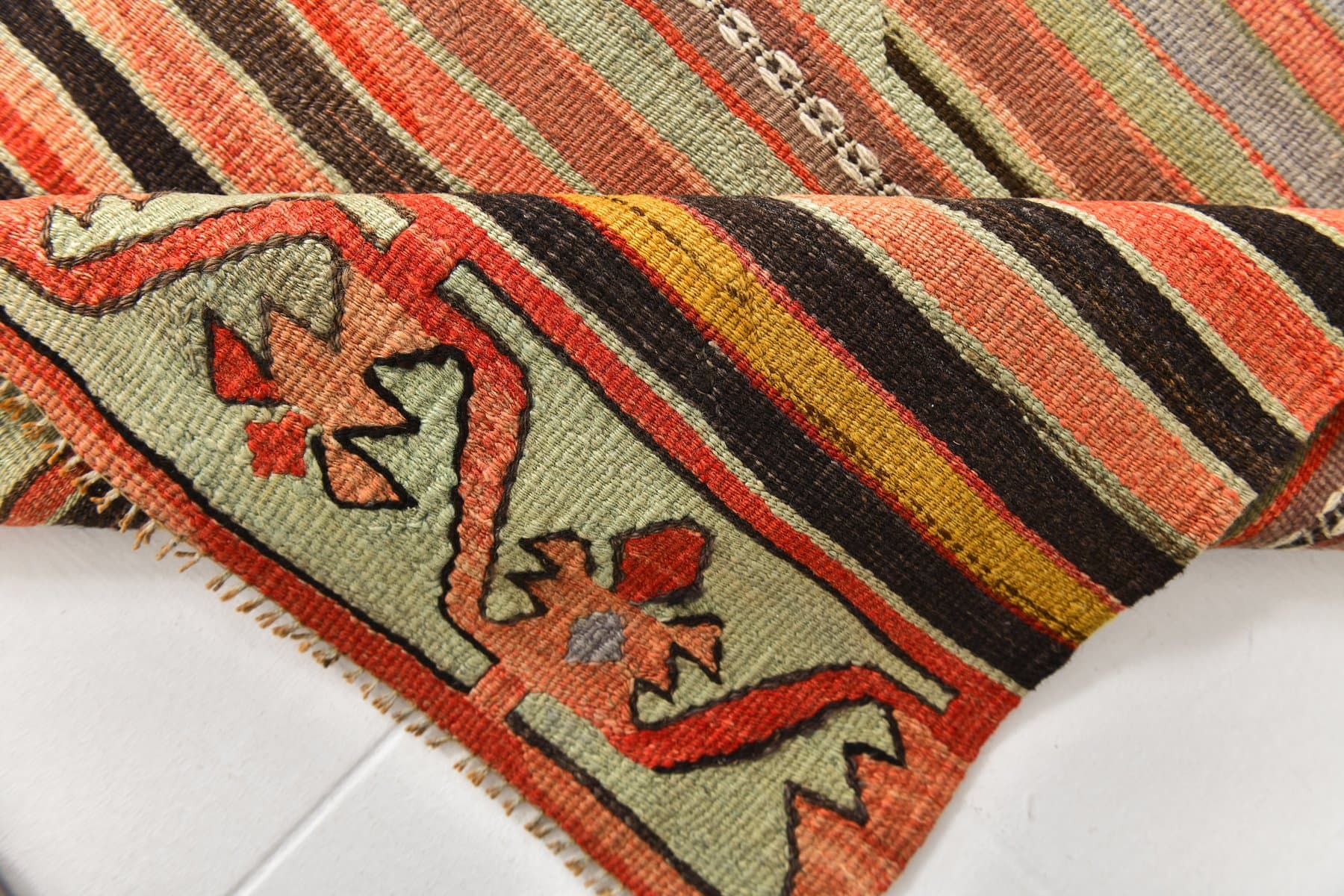 Kilim 161x291 cm, czerwony, wełna, Turcja, lata 70. - 217628