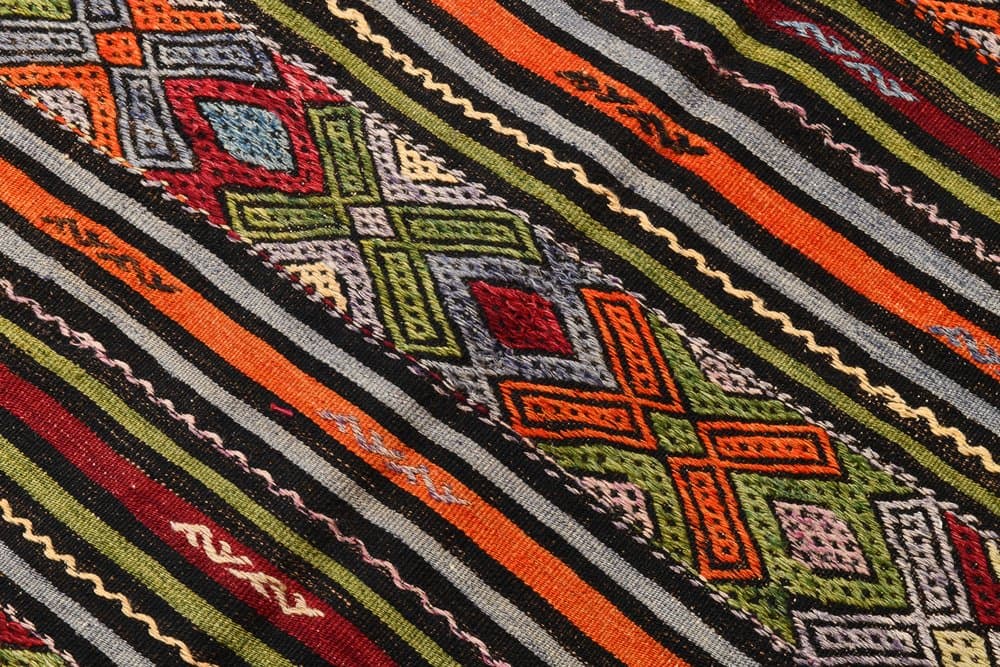 Kilim 176x264 cm, brązowy, wełna, Turcja, lata 70. - 217507