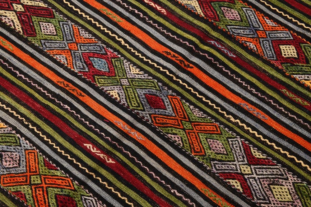 Kilim 176x264 cm, brązowy, wełna, Turcja, lata 70. - 217508