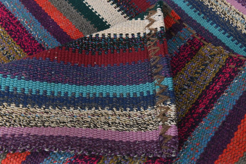 Chodnik 74x435 cm, czarny, czerwony, wełna, Turcja, lata 60. - 217487