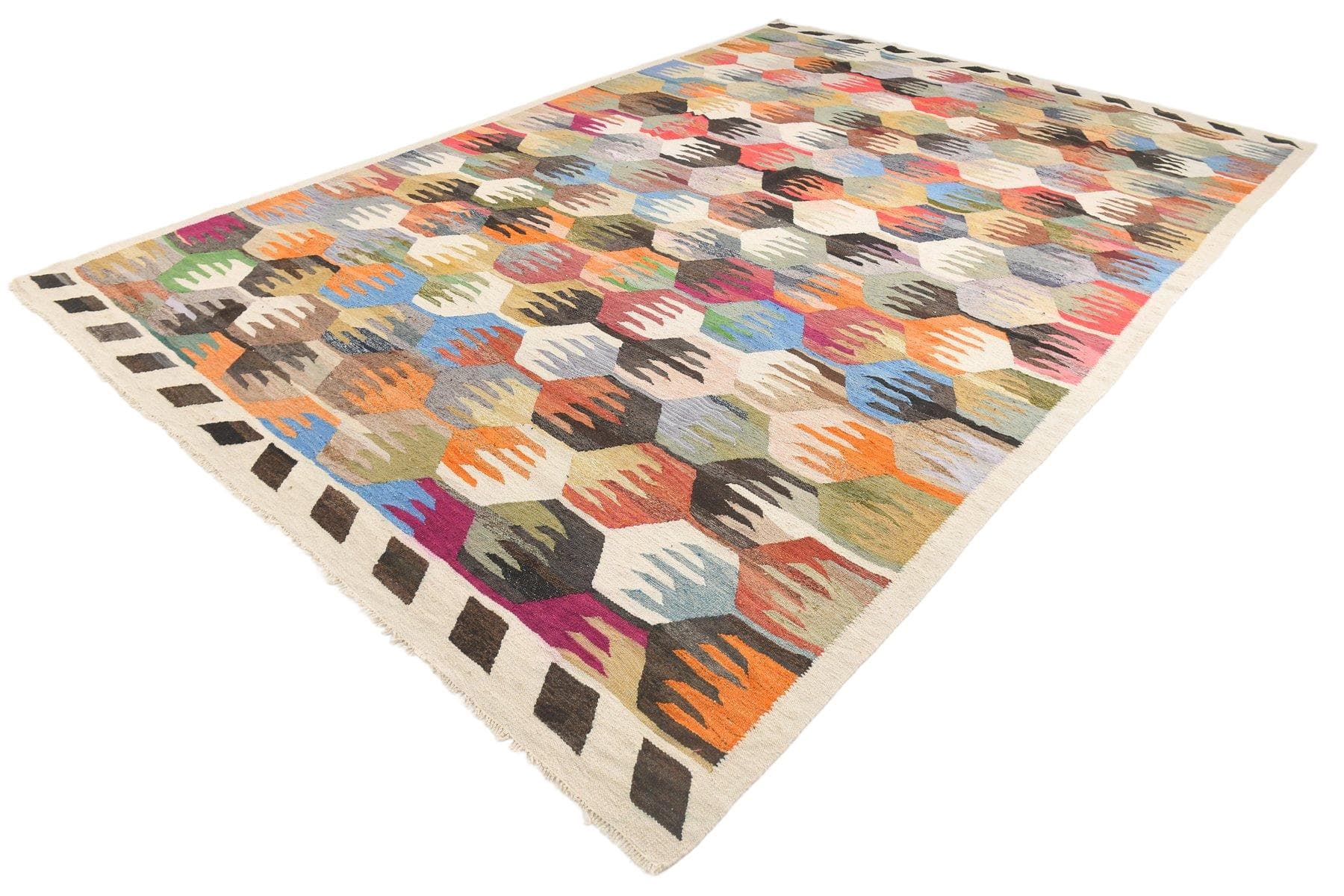 Kilim Rug 438x298 cm, red, wool, Turkey, 1960s.