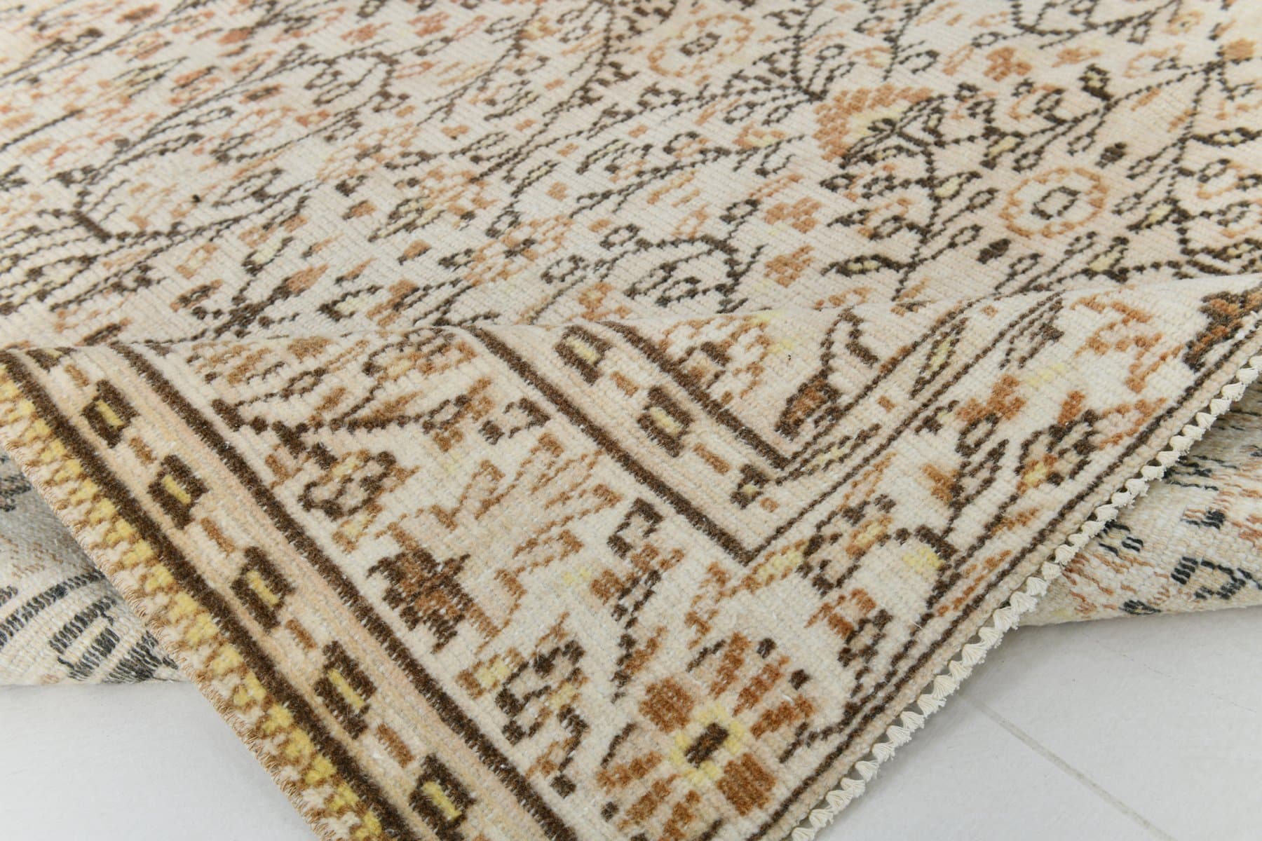 Dywan 182x268 cm, beżowy, wełna, lata 70. - 217253