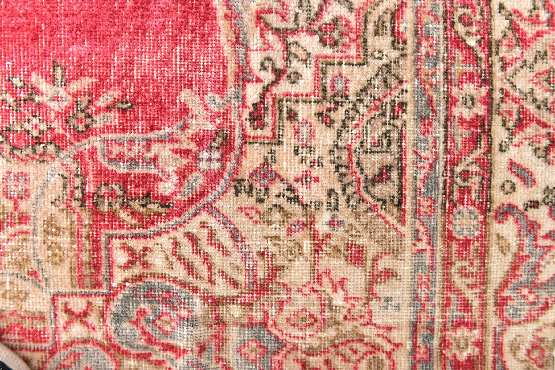 Chodnik 156x70 cm, różowy, czerwony, wełna, lata 70. - 217216