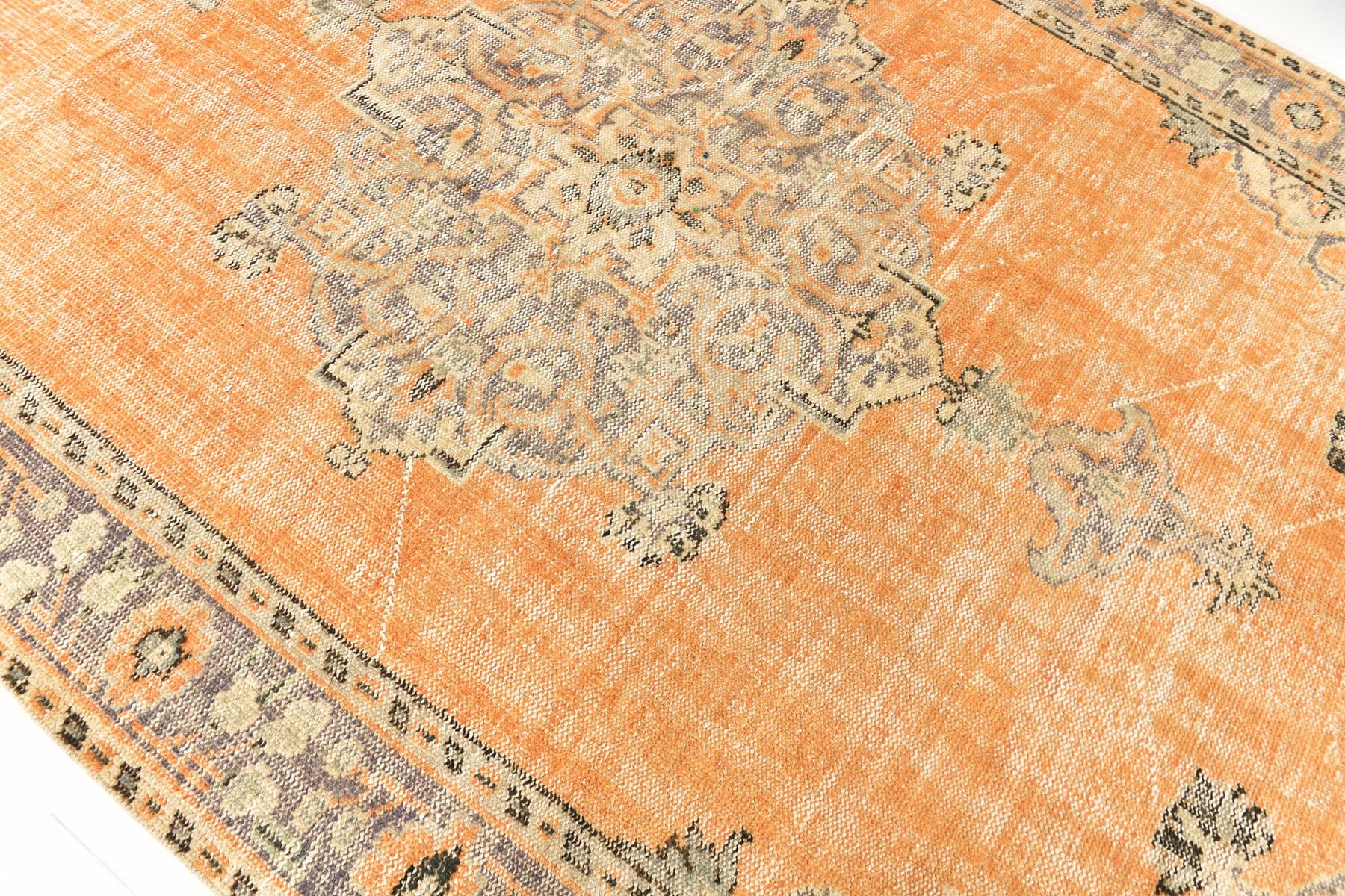 Dywan 194x304 cm, pomarańczowy, wełna, lata 70. - 217162