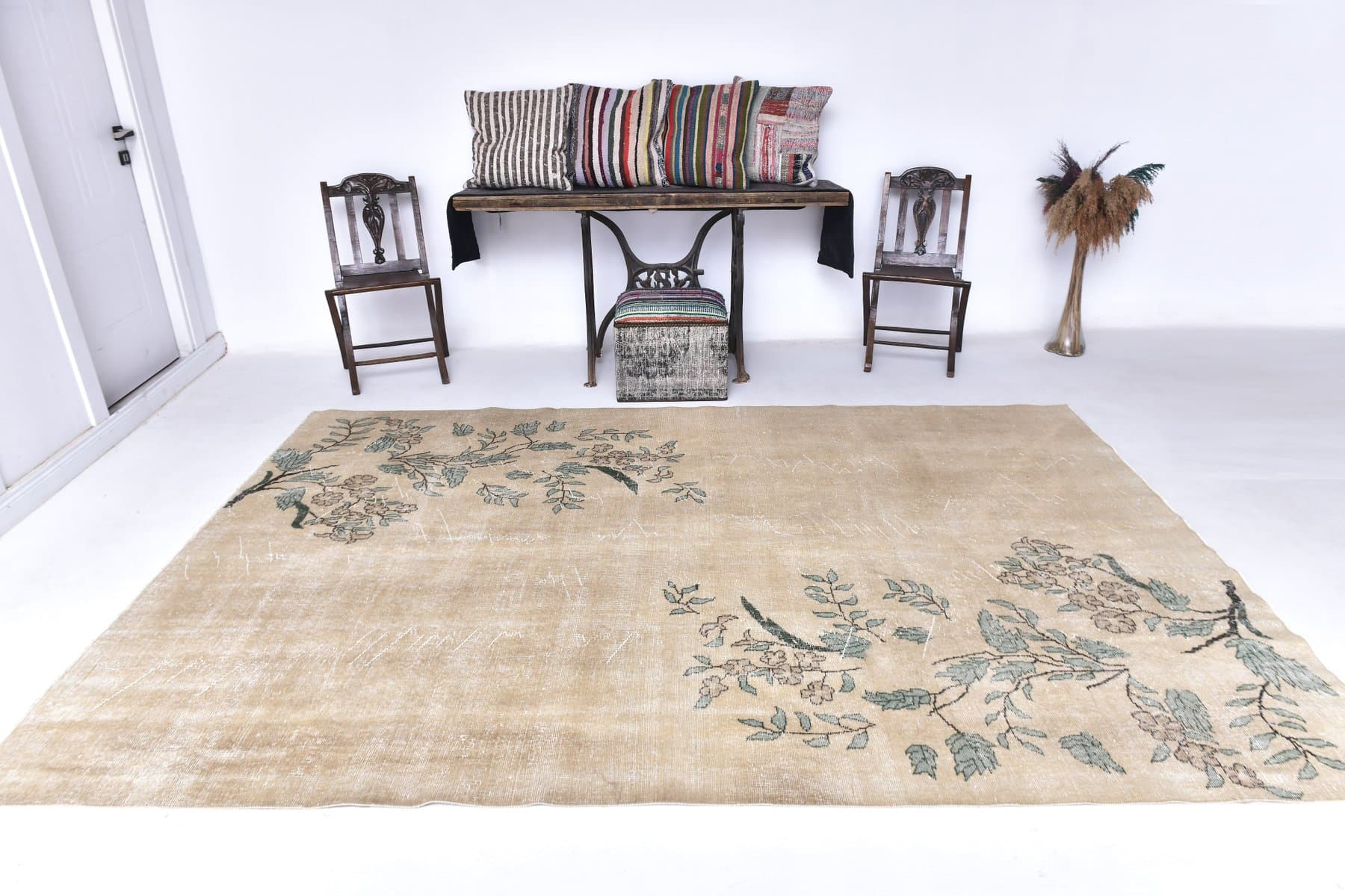 Dywan 208x311 cm, beżowy, wełna, Turcja, lata 60. - 217133