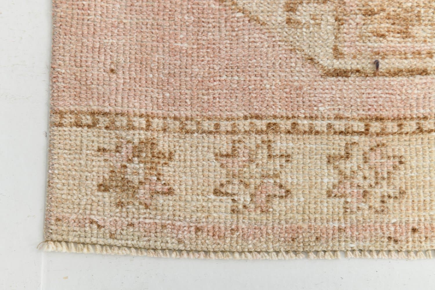 Chodnik 327x70 cm, różowy, wełna, lata 70. - 217096