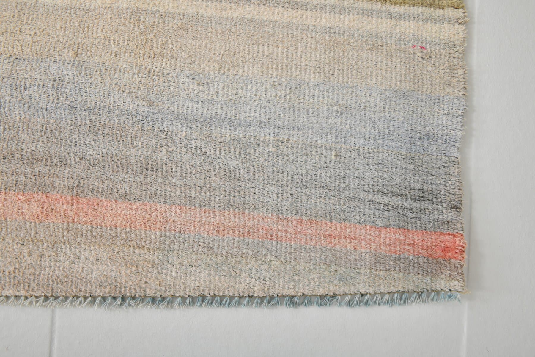 Kilim 344x308 cm, blond, konopie, lata 70. - 216978