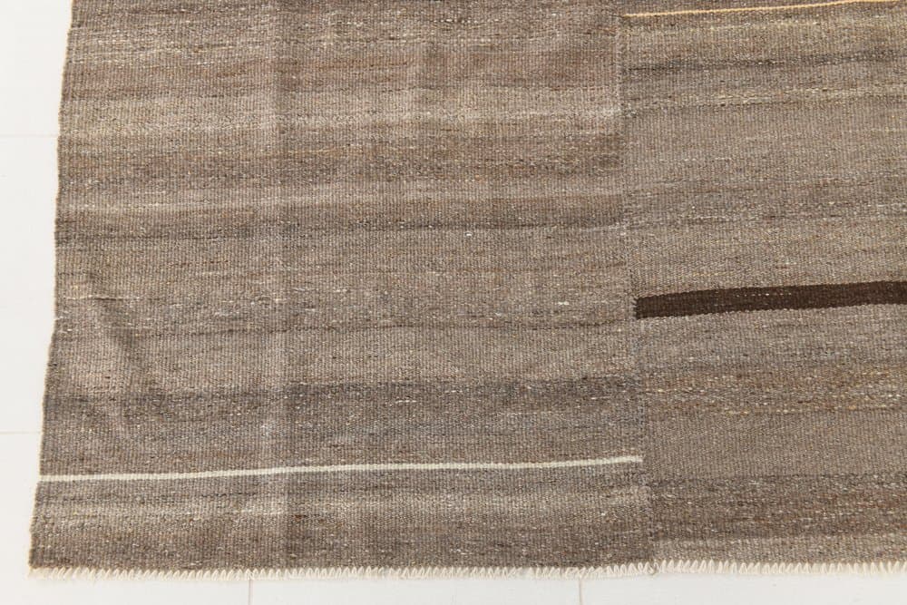 Kilim 226x291 cm, brązowy, wełna, Turcja, lata 80. - 216941